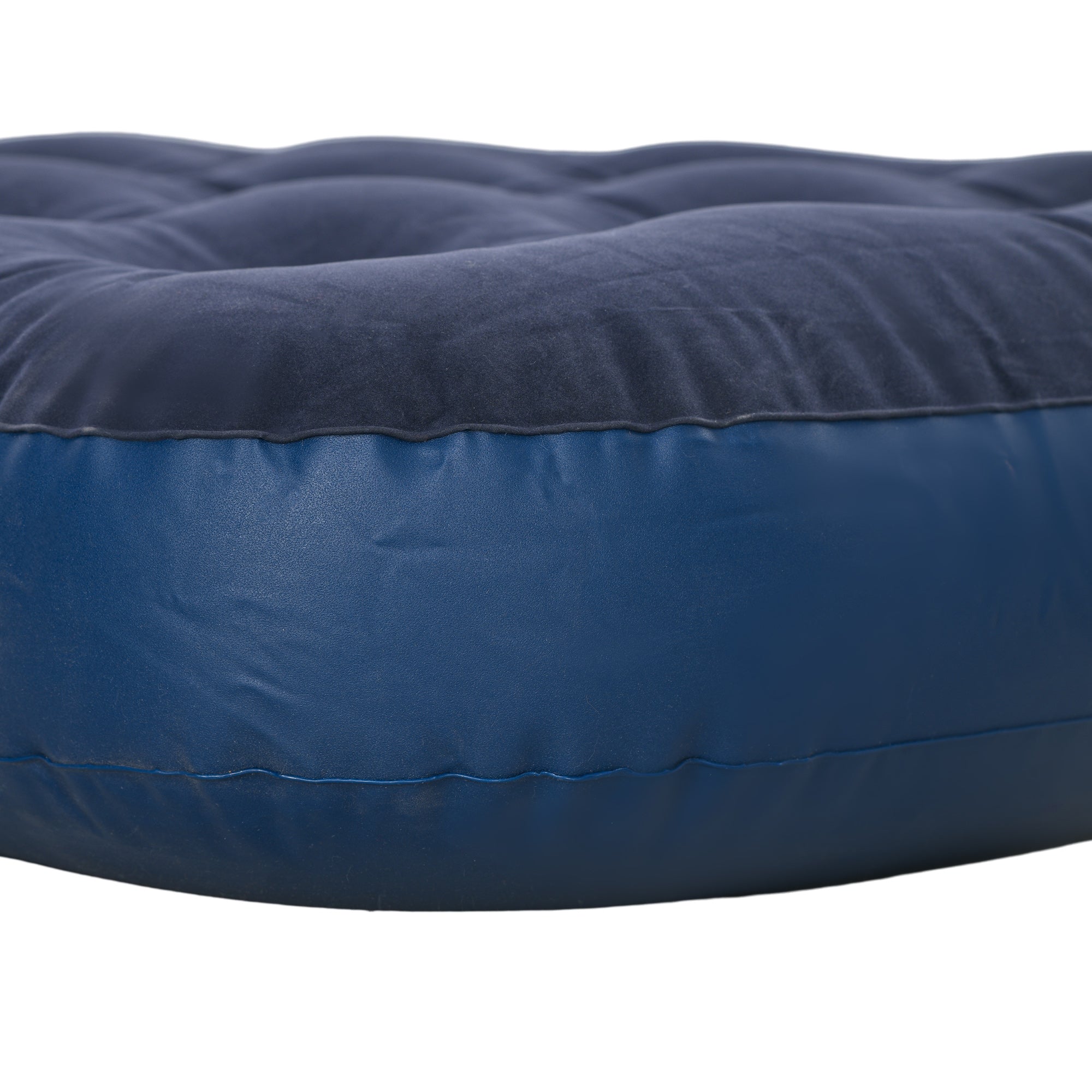Outsunny Bærbar Enkelt Oppustelig Luftmadras med Indbygget Håndpumpe, Fløjlsoverflade, til Camping og Rejse - 191 x 73 x 22 cm, Blå
