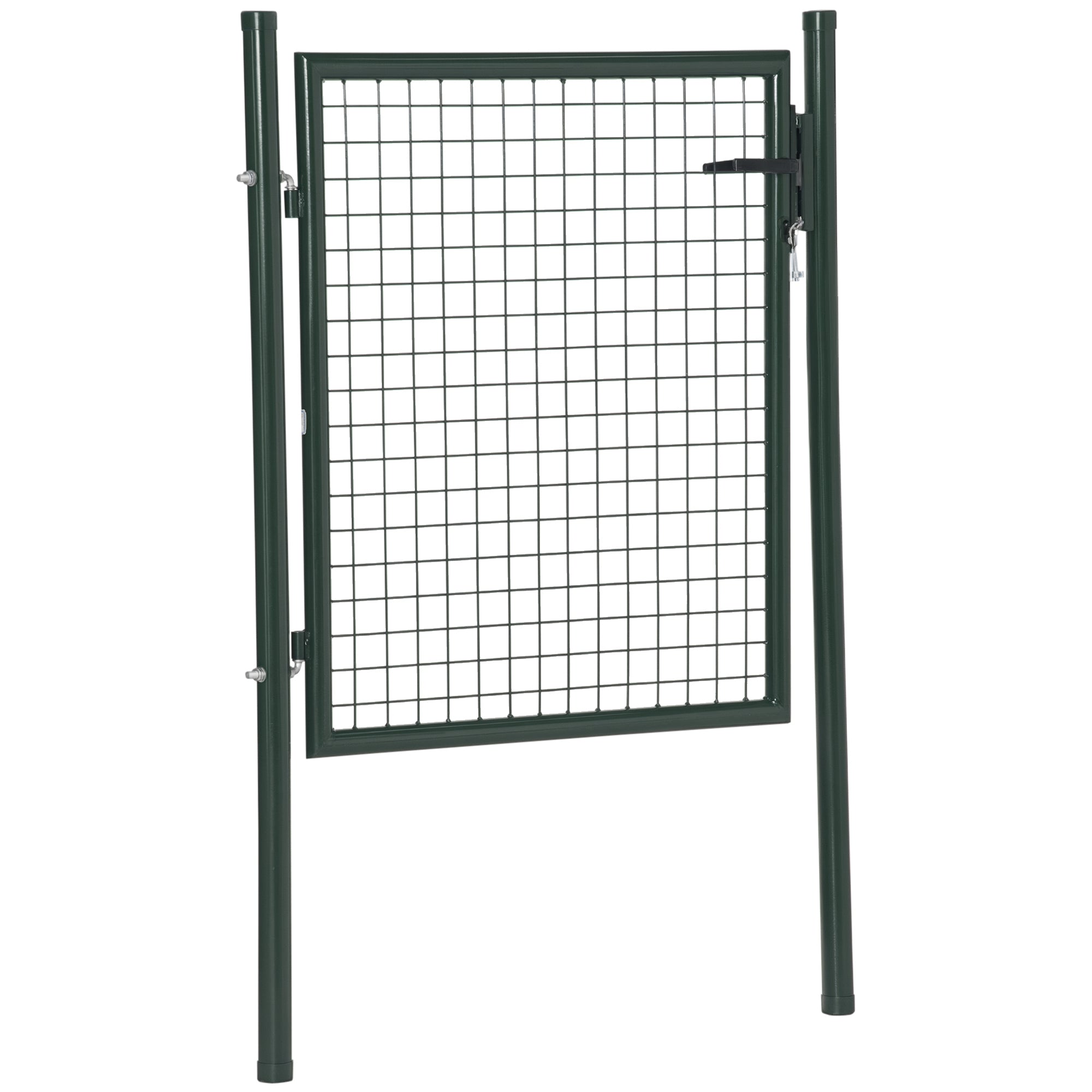 HOMCOM Garten-Tor aus Stahl mit Schlossgriff und 3 Schlüsseln – Zauntür für Terrasse und Garten 97x150 cm Grün