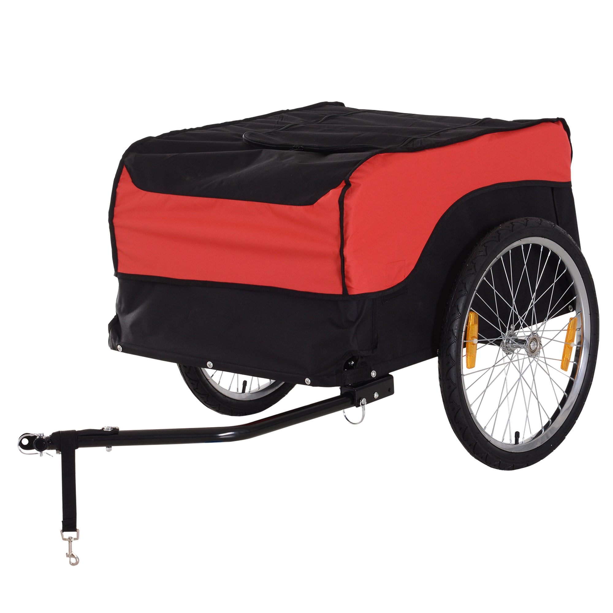 HOMCOM Transporttrailer Cargo Trailer Bike Cargo Trailer (Rouge-Schwaarz)