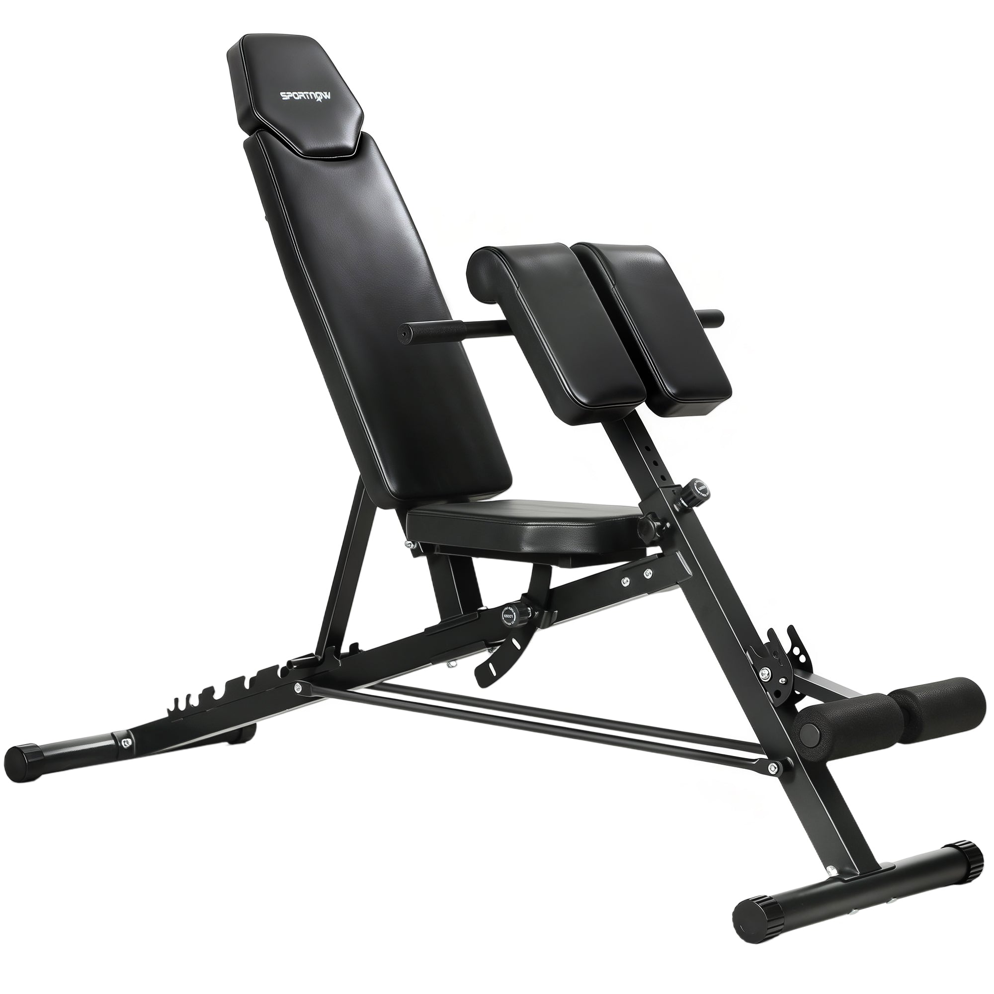 SPORTNOW 4-in-1 Adjustable Dumbbell Bench with Leg Extension & Preacher Curl Pad, 6-Position Backrest, Adjustable Seat & Pads, Multi-Function Incline Bench, 330 lb Capacity — Home Gym Back Trainer