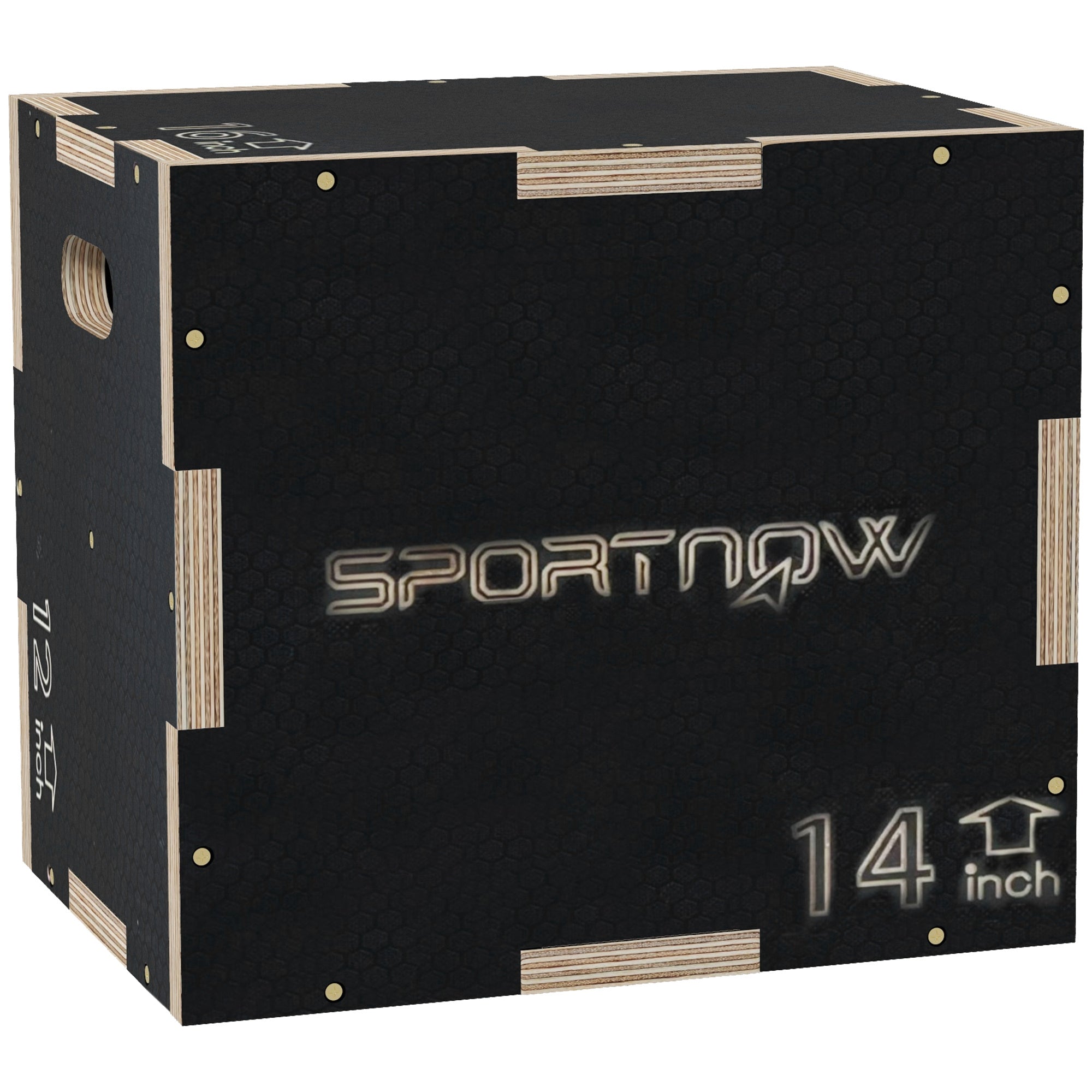 SPORTNOW Plyometrische Sprungbox Plyo Box mit 3 verschiedenen Höhen für Krafttraining im Home Office Fitnessstudio CrossFit Belastung 120 kg 40,5x35,5x30,5 cm Schwarz