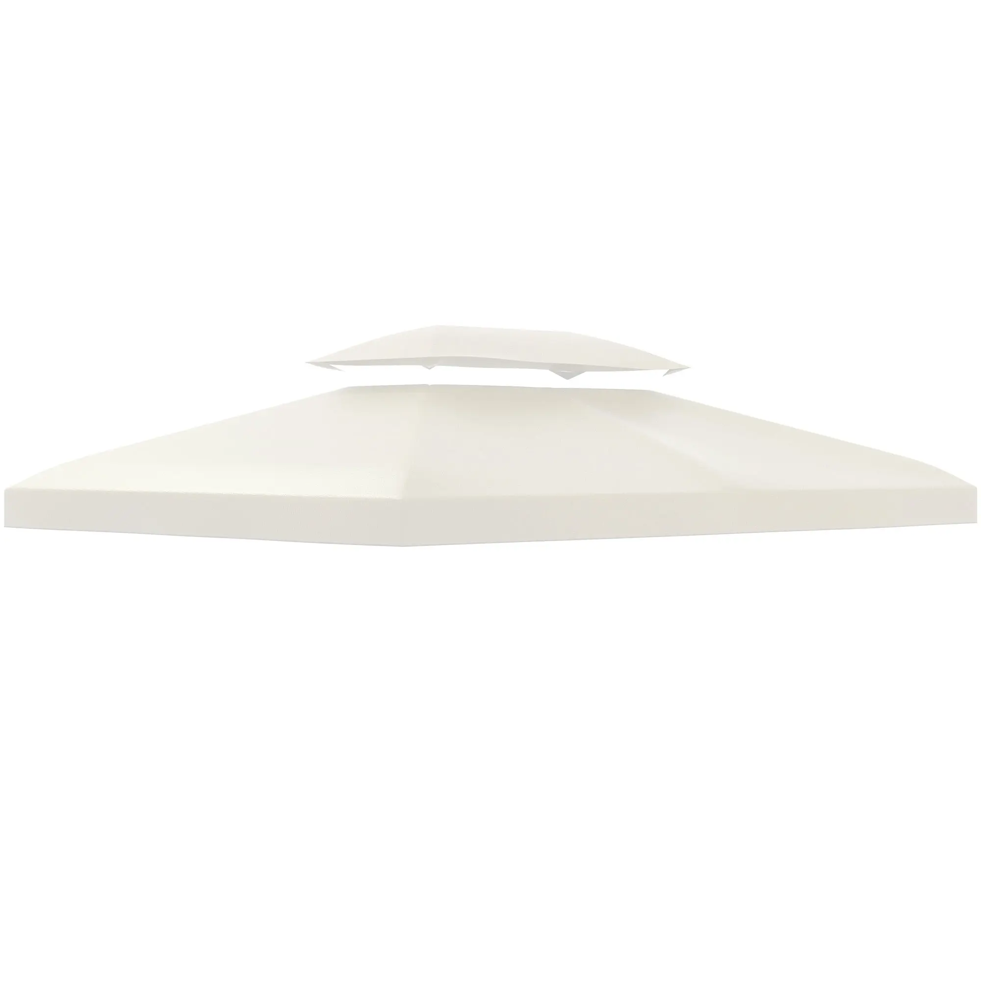 Replacement Roof for Metal Pavilion 3x4m Water-resistant Pavilion Roof with Double Roof, Replacement Cover for Garden Pavilion Party Tent Gazebo Polyester Cream White