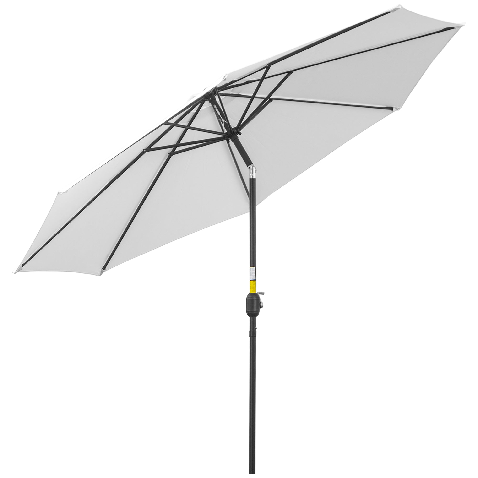 Garden Umbrella ?295x250 cm with Crank Outdoor Parasol with Tilt Mechanism and Detachable Metal Pole for Patio Pool Terrace White