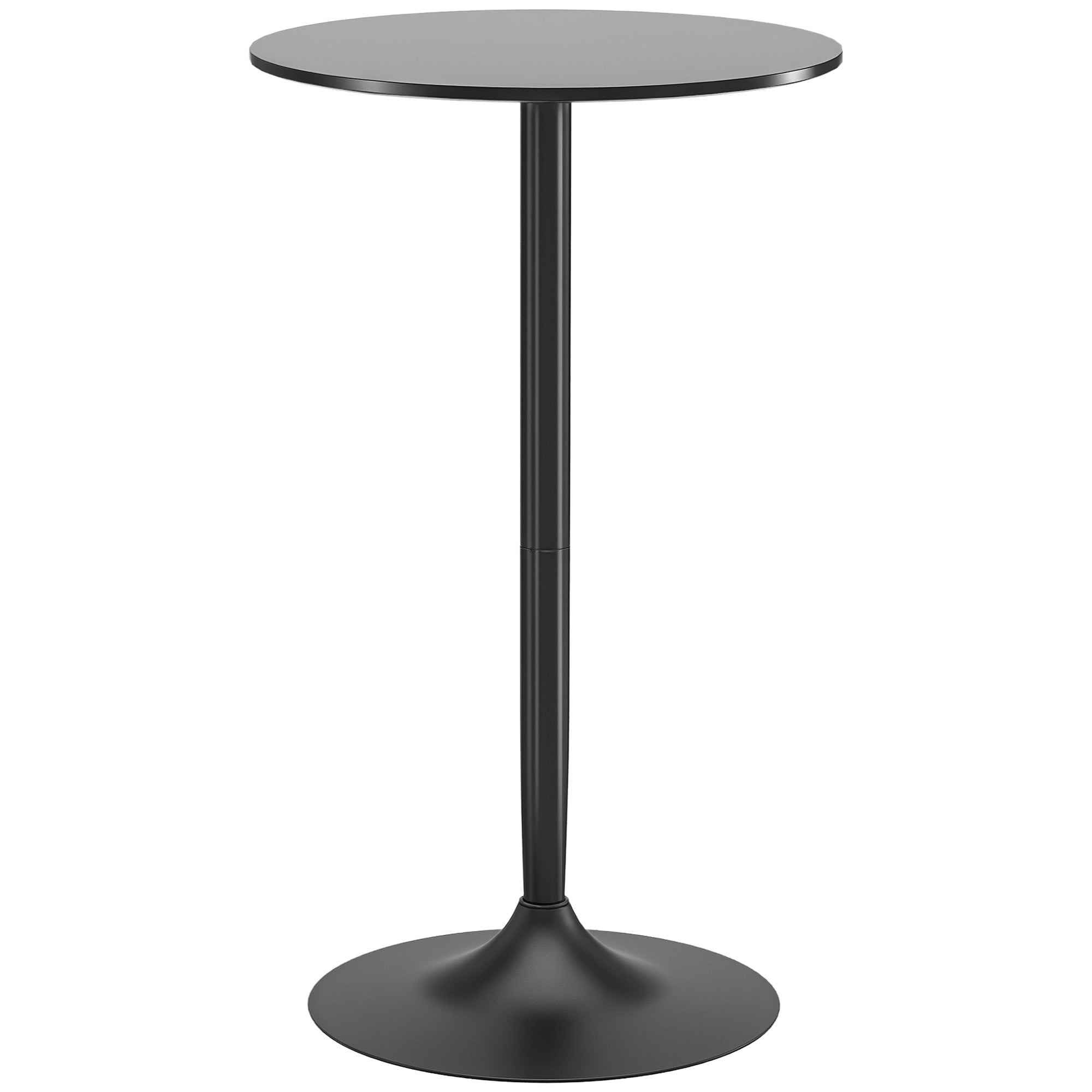 HOMCOM Bāra galdiņš, bistro galds Ø60 x 102 cm, apaļais svinību galds dzīvojamai istabai un ēdamistabai, tērauda, melns
