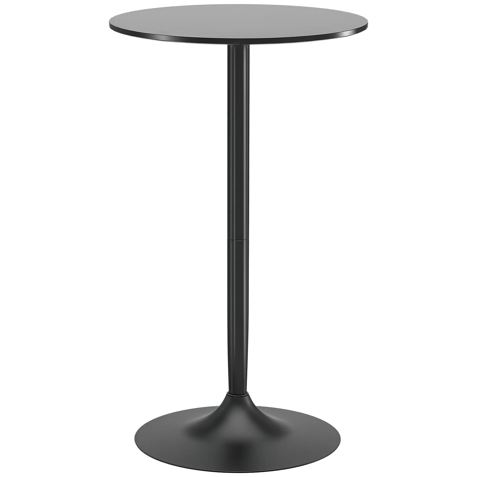 Bar Table Bistro Table ?60 x 102 cm Round Party Table Counter Table for Living Room, Dining Room, Steel, Black