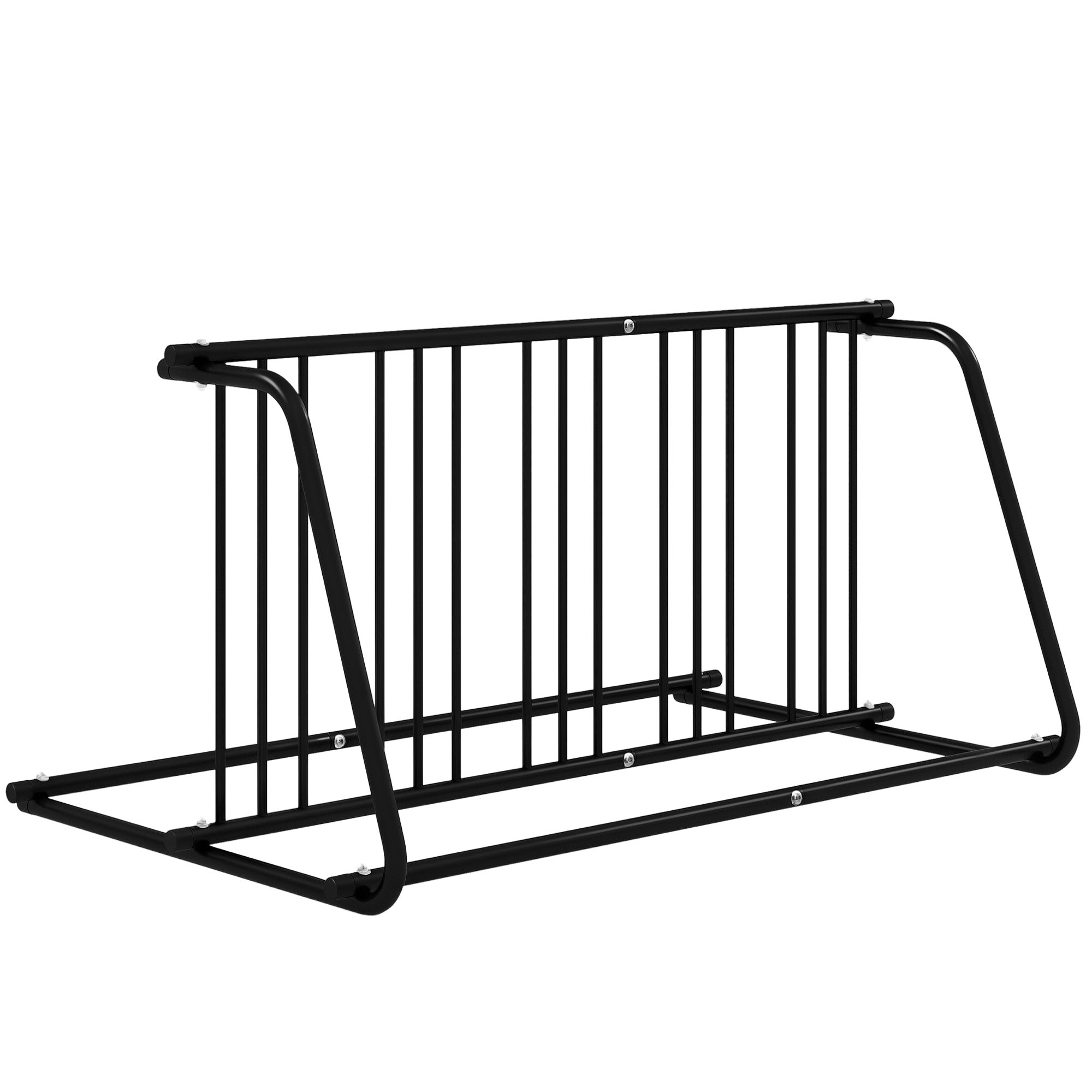 DURHAND Kerékpártartó Állvány Több Kerékpár Raktározó Állvány Időjárásálló, akár 6 kerékpár számára, 155 x 100 x 75 cm, Acél Fekete