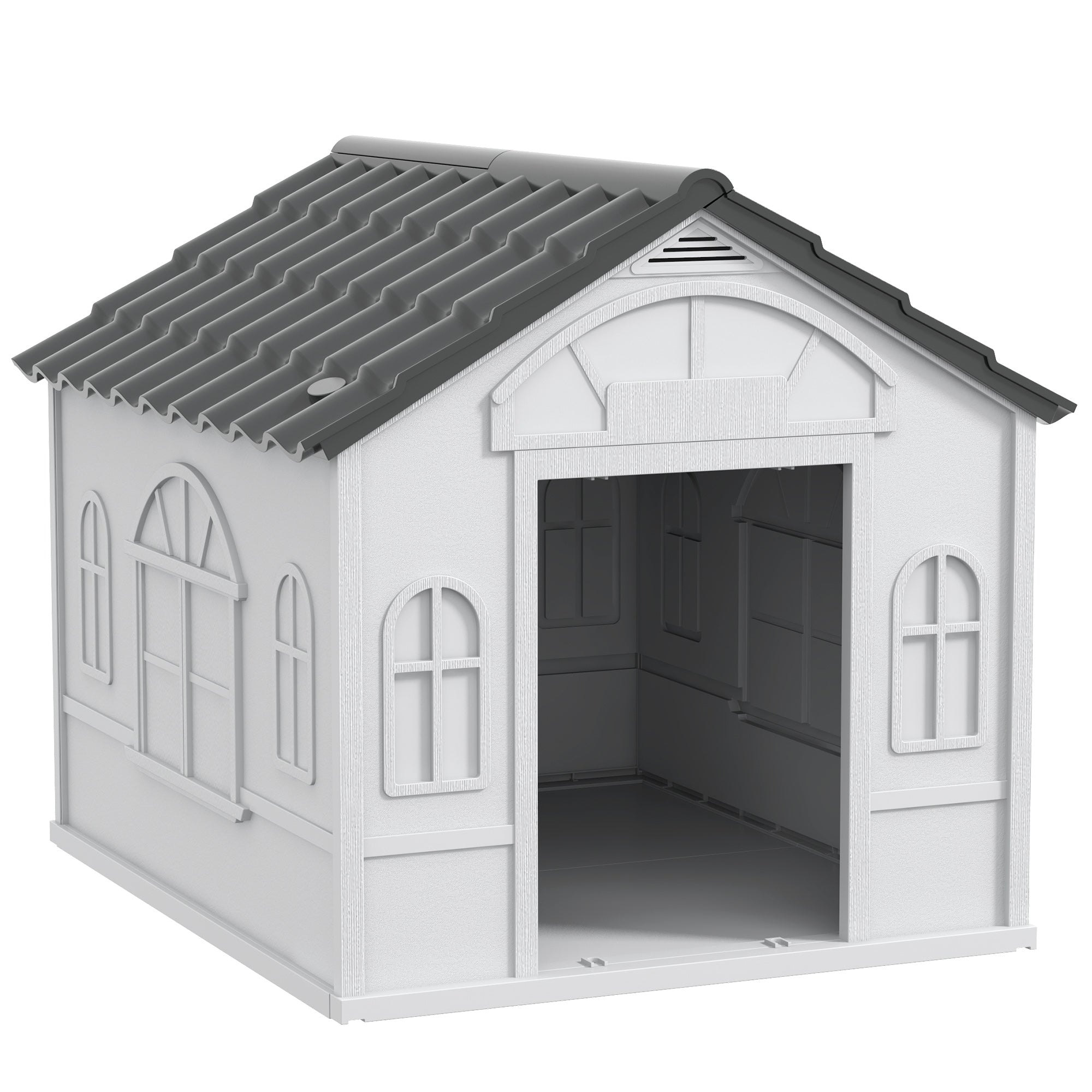 PawHut Koeremaja, Koeralaut koos Männilae ja Ilmastikukindla Kujundusega keskmise suurusega koertele alla 20 kg, Välistingimustes koeremaja, 65 x 75.7 x 63 cm, Hall