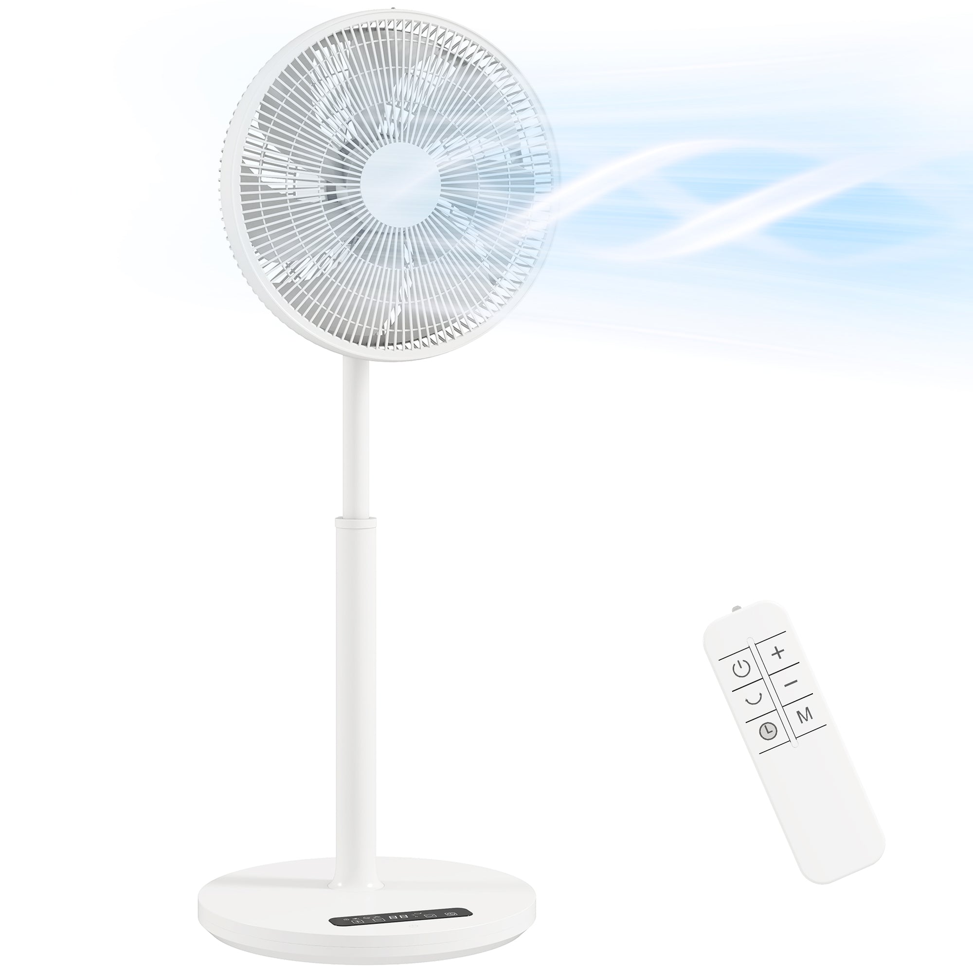 HOMCOM 39 cm (Ø39 x K108 cm) pylvästuuletin — 12 nopeutta, 4 tilaa, 9 h ajastin, 120° heilutus, säädettävä korkeus, magneettiohjain, valkoinen