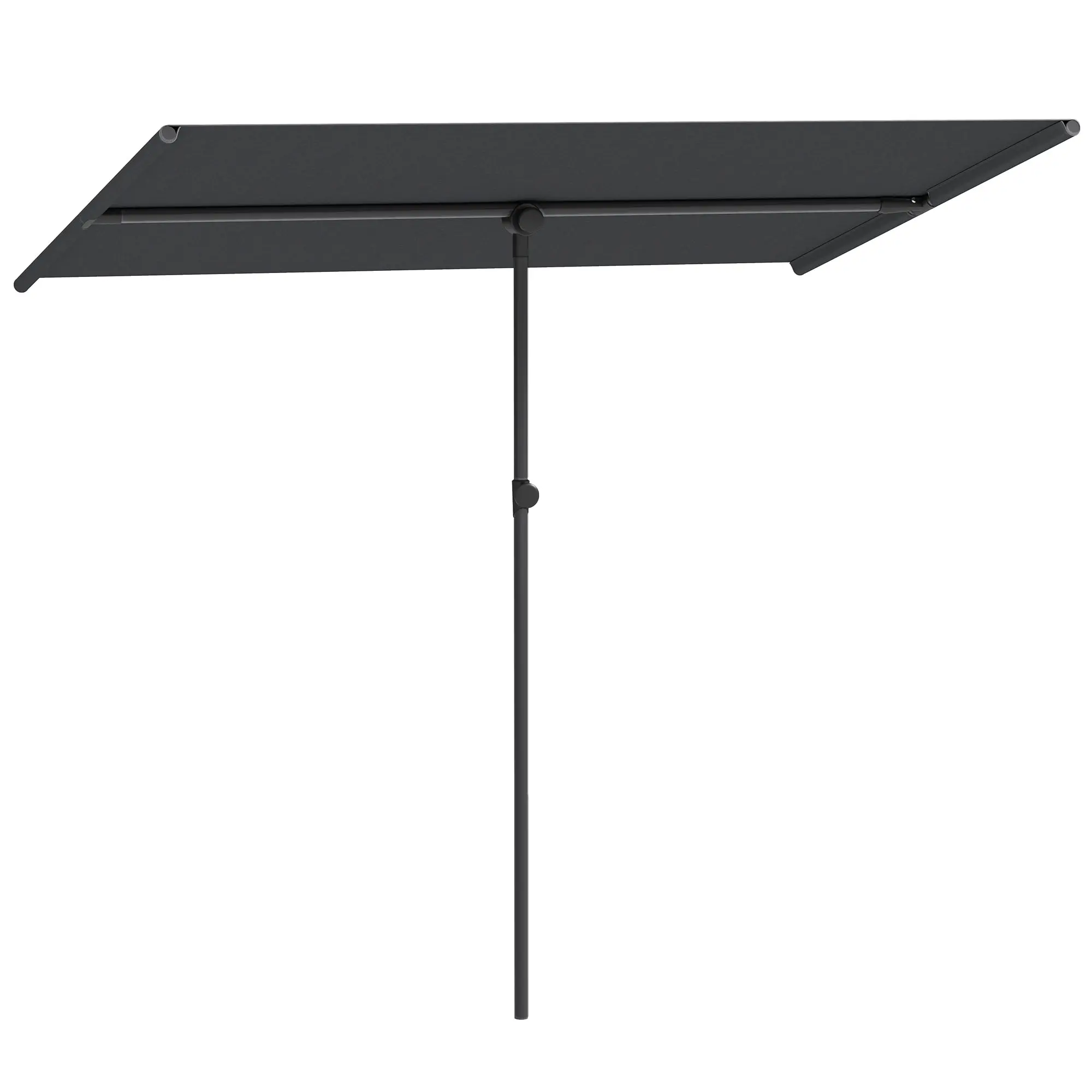 Rotatable 180 Degree Garden Umbrella with Adjustable Height, Aluminum Mast, Market Umbrella, Sun Protection, Cantilever Umbrella, Parasol, Balcony Umbrella, Sun Umbrella for Balcony 150x205cm Dark Gray