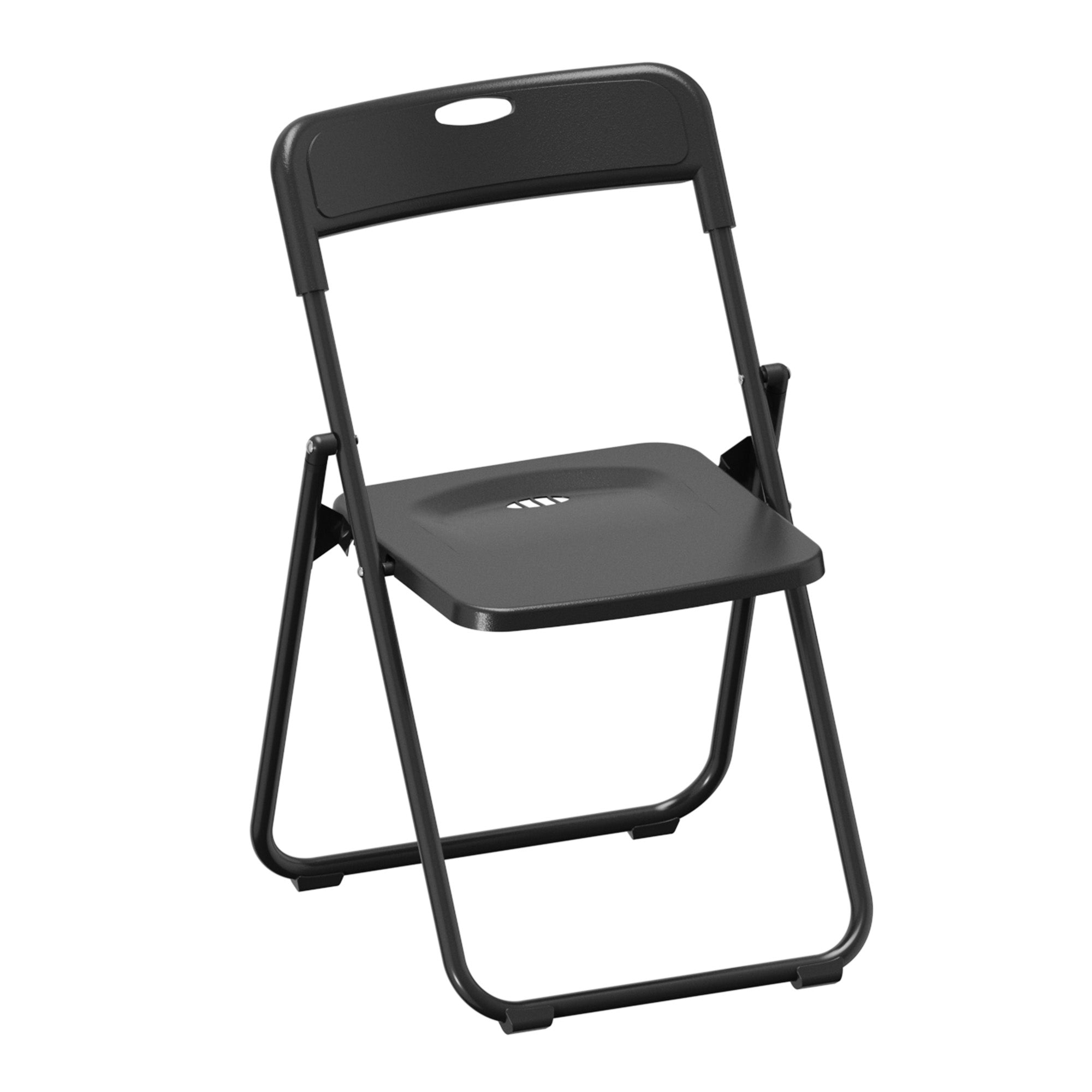 HOMCOM 6-pack hopfällbara matstolar i PP med stålram — ergonomisk rygg och formad sits, platsbesparande (svart)