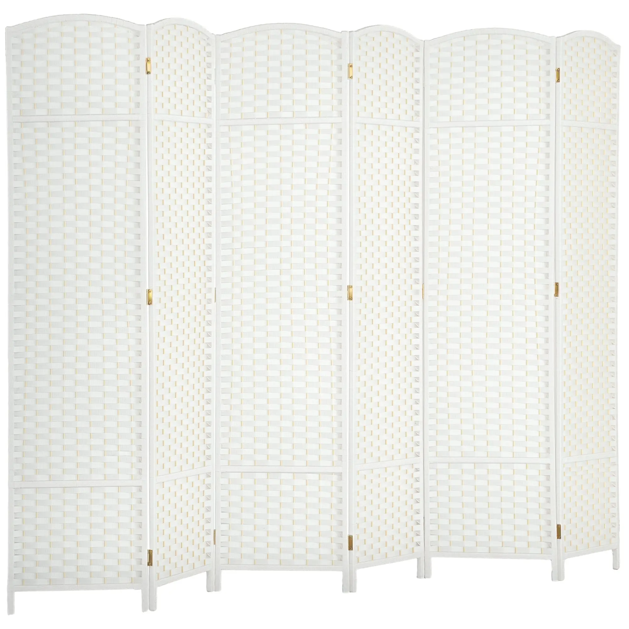 6-Panel Room Divider 240x170 cm Folding Room Separator for Living Room Bedroom Office White