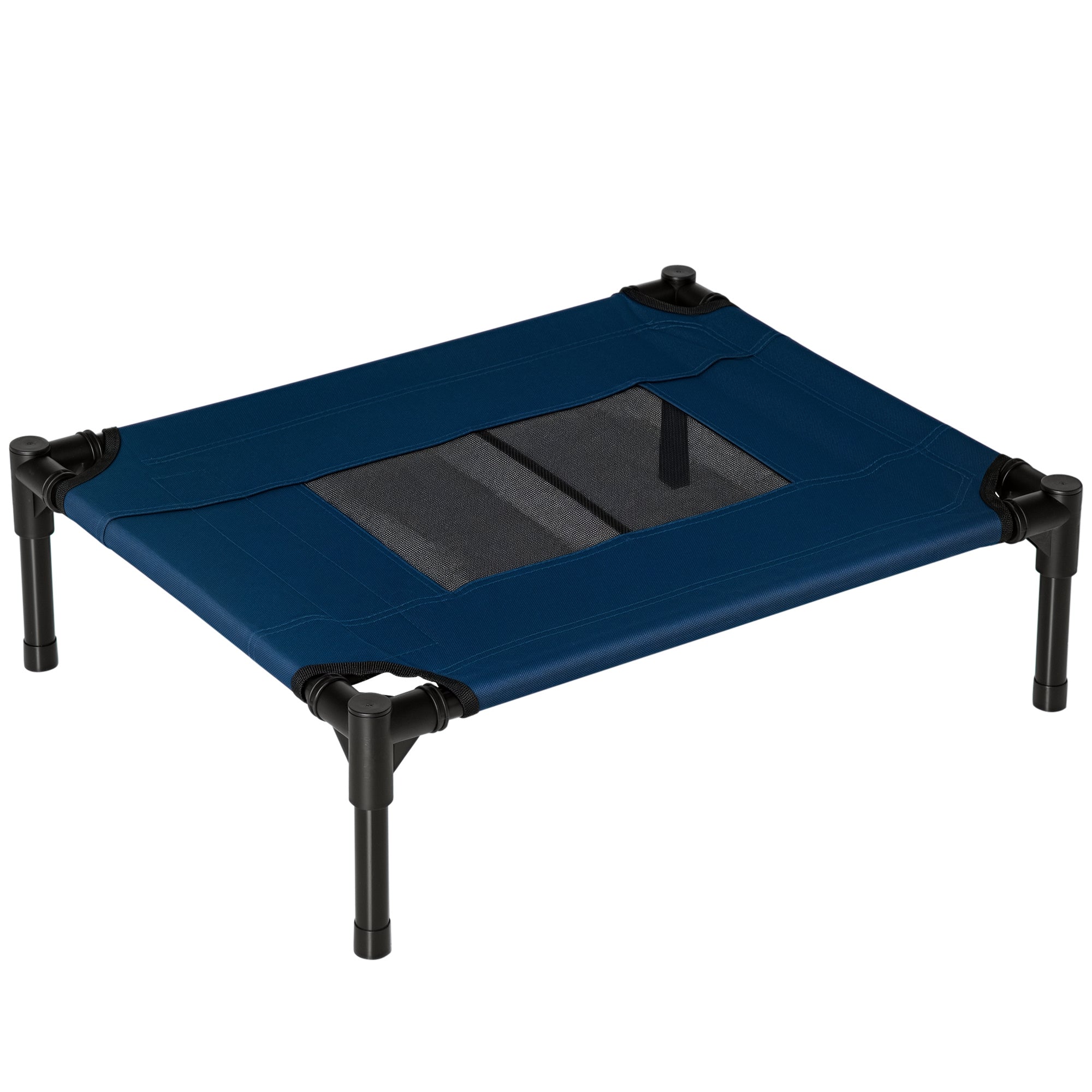 PawHut Opvouwbaar verhoogd bed voor honden en katten met ademend gaas en Oxford-stof voor binnen en buiten 61x46x18 cm Blauw