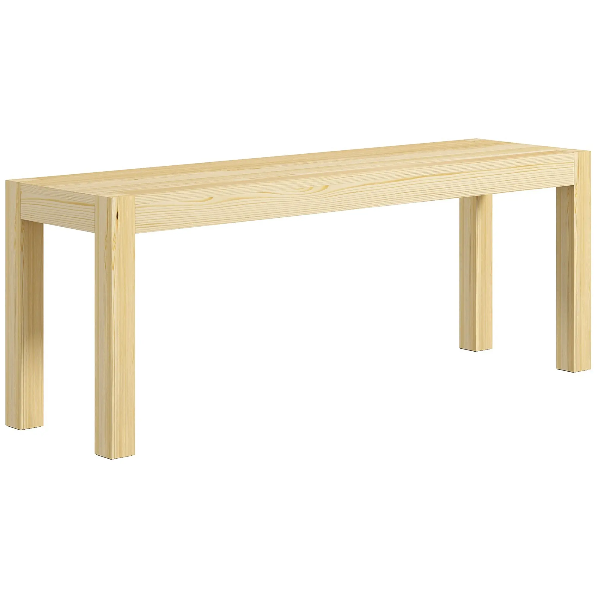 2-Seater Wooden Bench Country-style Kitchen Bench for Living Room, Kitchen, Entrance, Pine Wood, Supports up to 240 kg, 120 x 33 x 45 cm, Natural