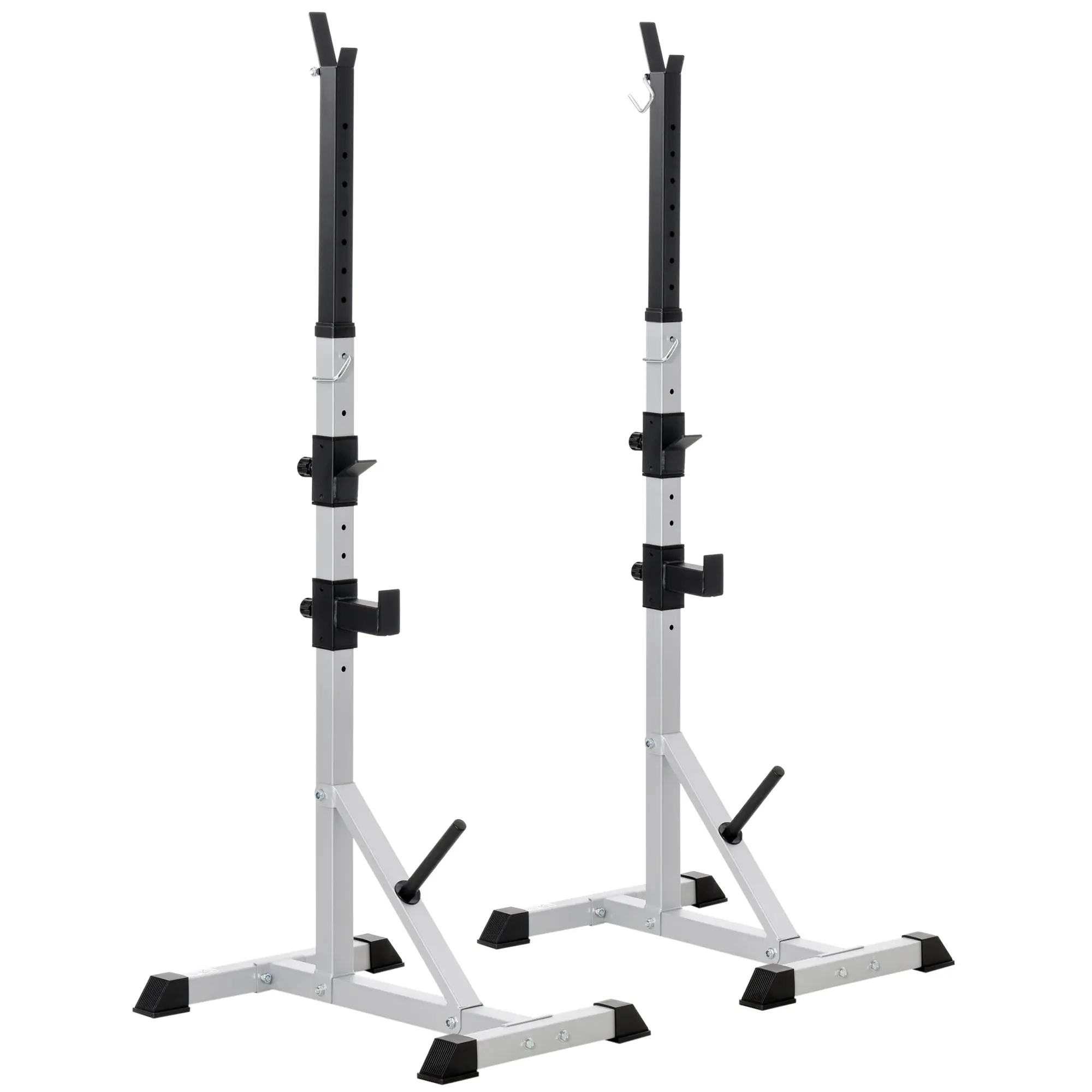 2-Pack Dumbbell Stand 3 Levels Height Adjustable Steel Dumbbell Rack Up to 200 kg Load Squat Rack Barbell Stand Weight Plate Stand for Strength Training