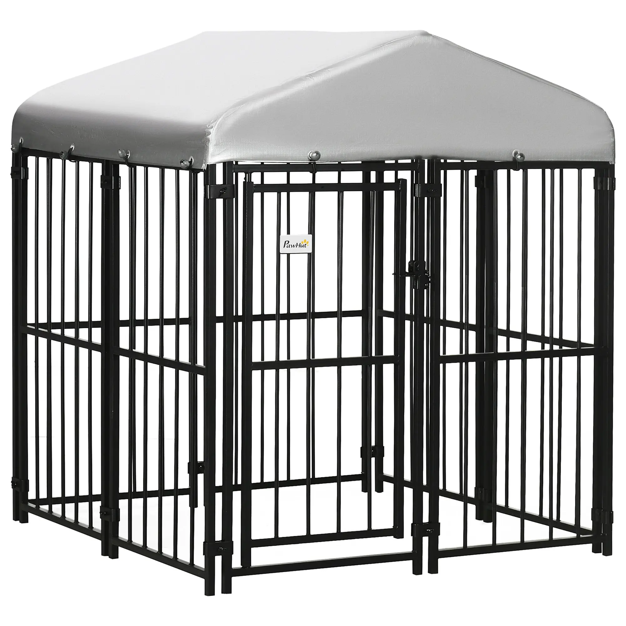 Small to Medium Dog Enclosure, Kennel House for Dogs and Chickens with Roof, 122x122x138cm