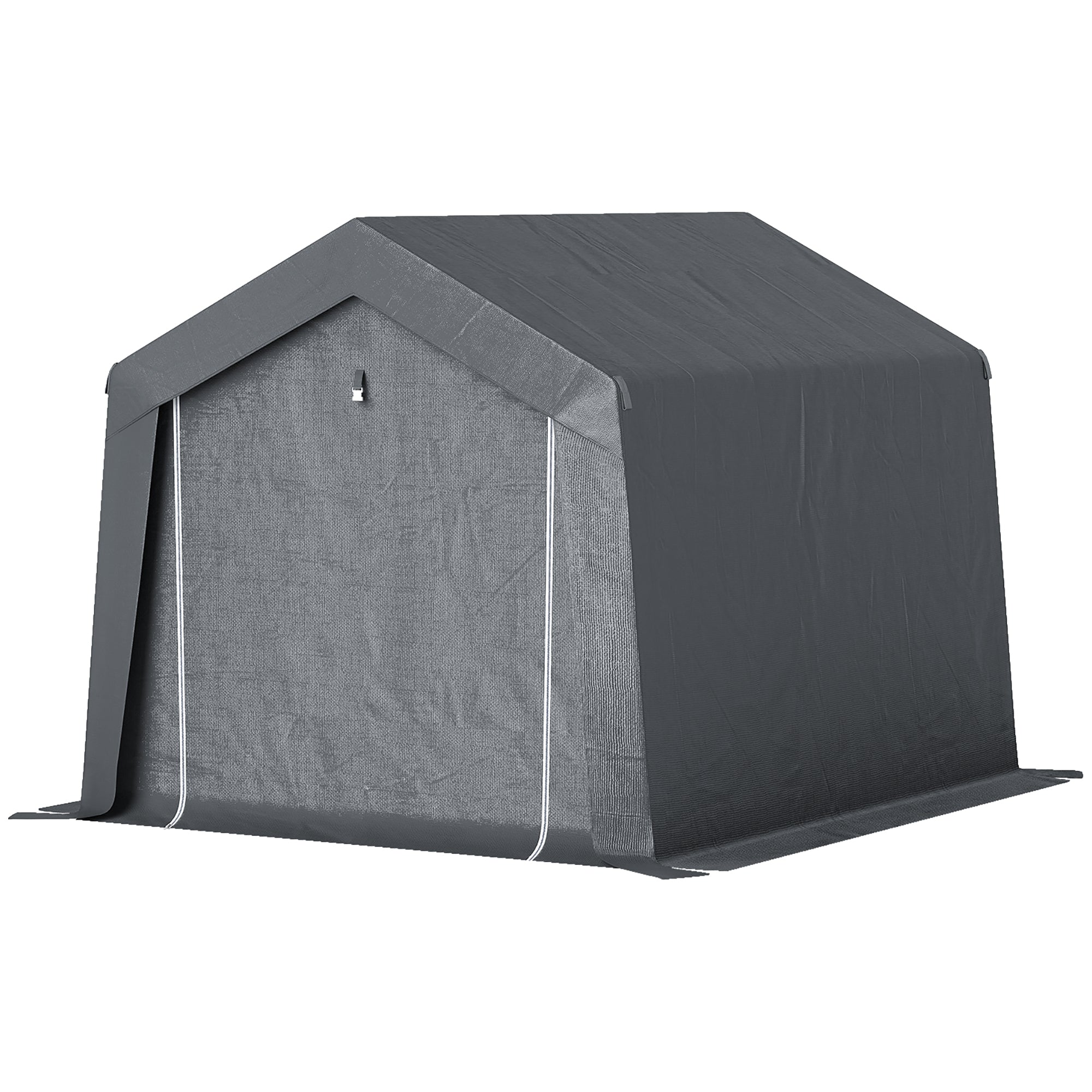 Garden Shed, Storage Tent, 3 x 3 m, Waterproof and UV-Resistant, Galvanized Steel Frame and Large Door, Bike Garage Shelter for Outdoor, Dark Gray