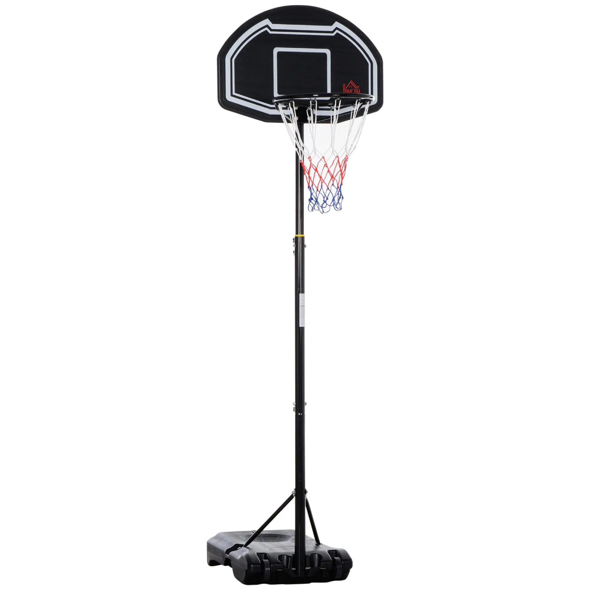Adjustable Portable Outdoor Basketball Hoop — 63–83 in Height, PE Backboard, Wheeled Fillable Base — Teens & Adults