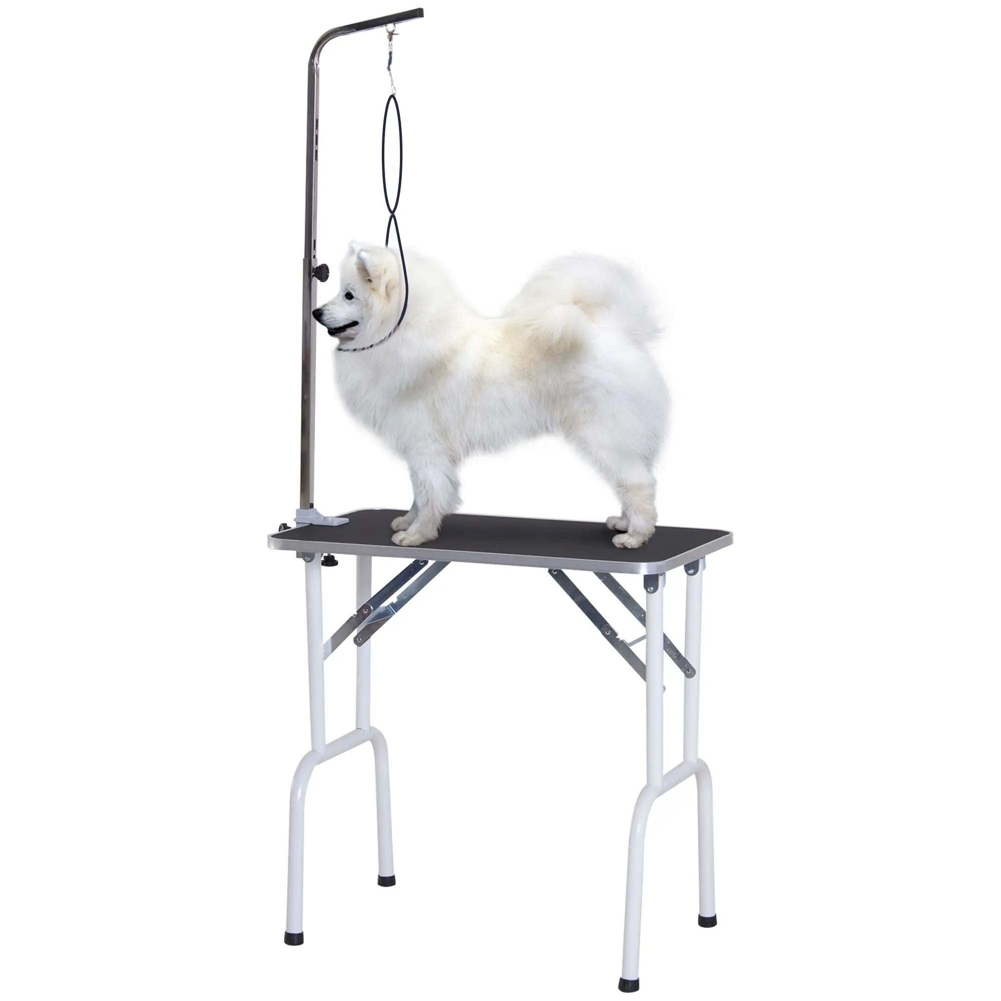 Folding Grooming Table Pet Grooming Table Shearing Table Grooming Table for Dogs Cats Metal Black 81 x 48.5 x 80 cm