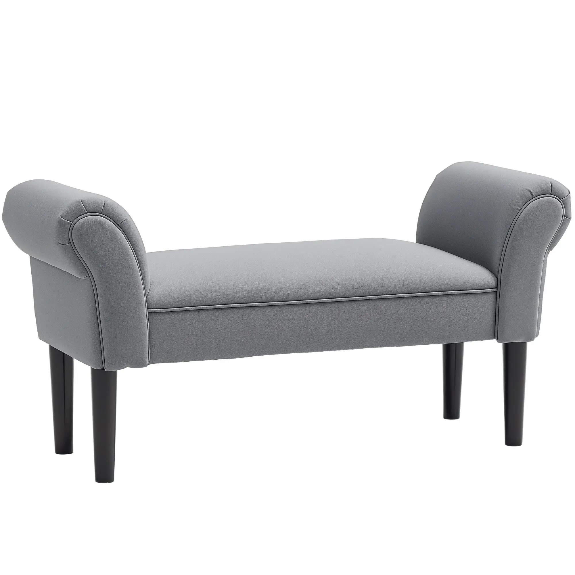 Bed Bench, Upholstered Bench, Seating Bench, Hallway Bench for Bedroom, Up to 130 kg Load Capacity, Sailcloth, Dark Gray, 102 x 36 x 51 cm