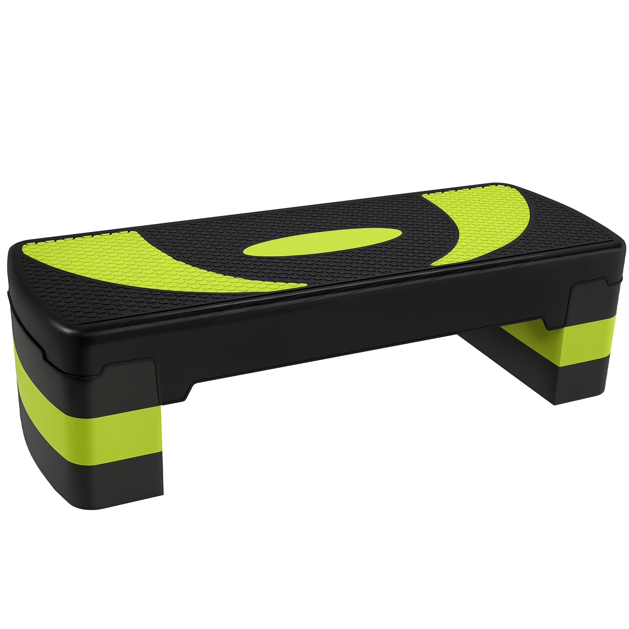 Aerobic Stepper Adjustable Height with 3 Levels (10/15/20 cm) Fitness Home Trainer for Indoor Outdoor Capacity up to 150 kg Green