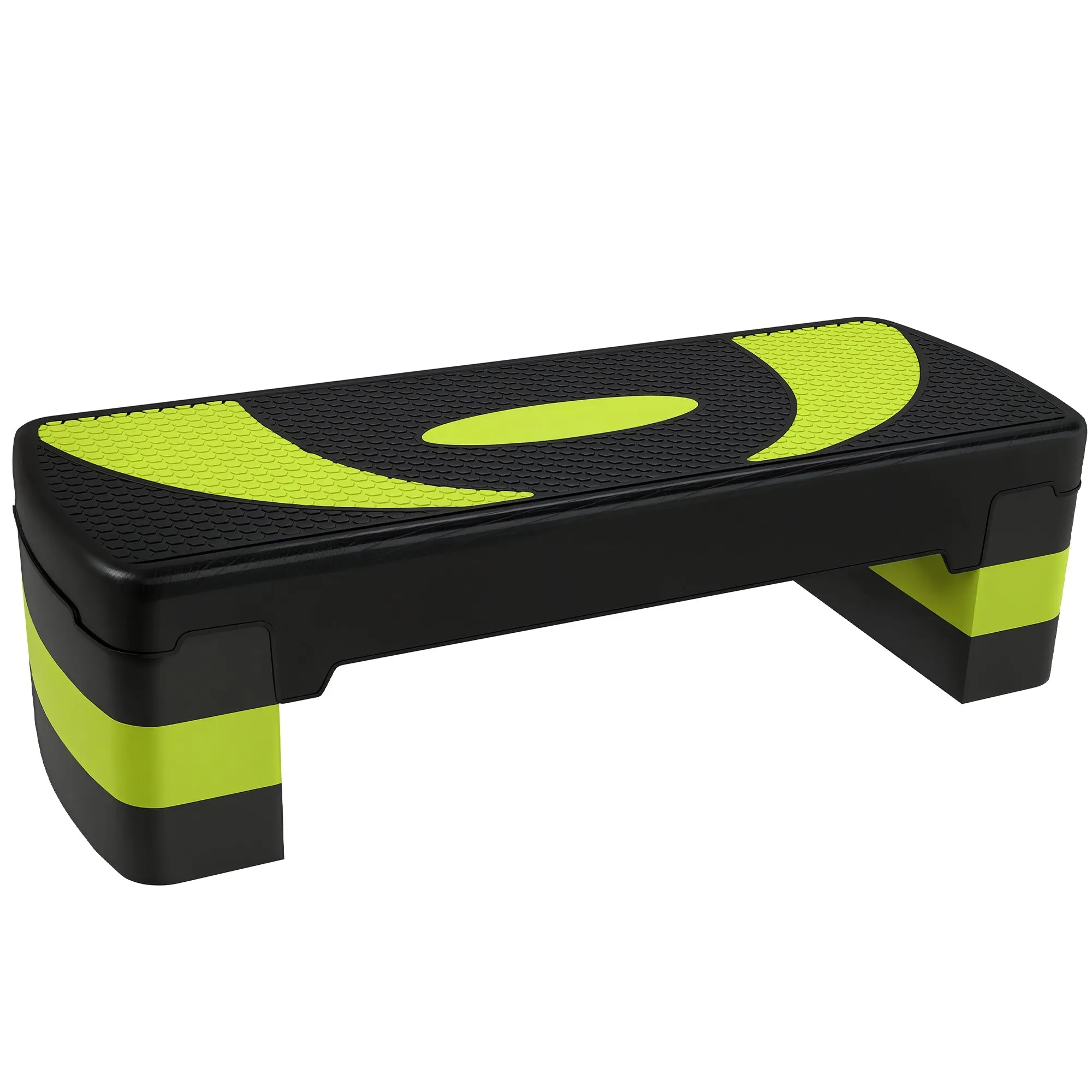 Aerobic Stepper Adjustable Height with 3 Levels (10/15/20 cm) Fitness Home Trainer for Indoor Outdoor Capacity up to 150 kg Green