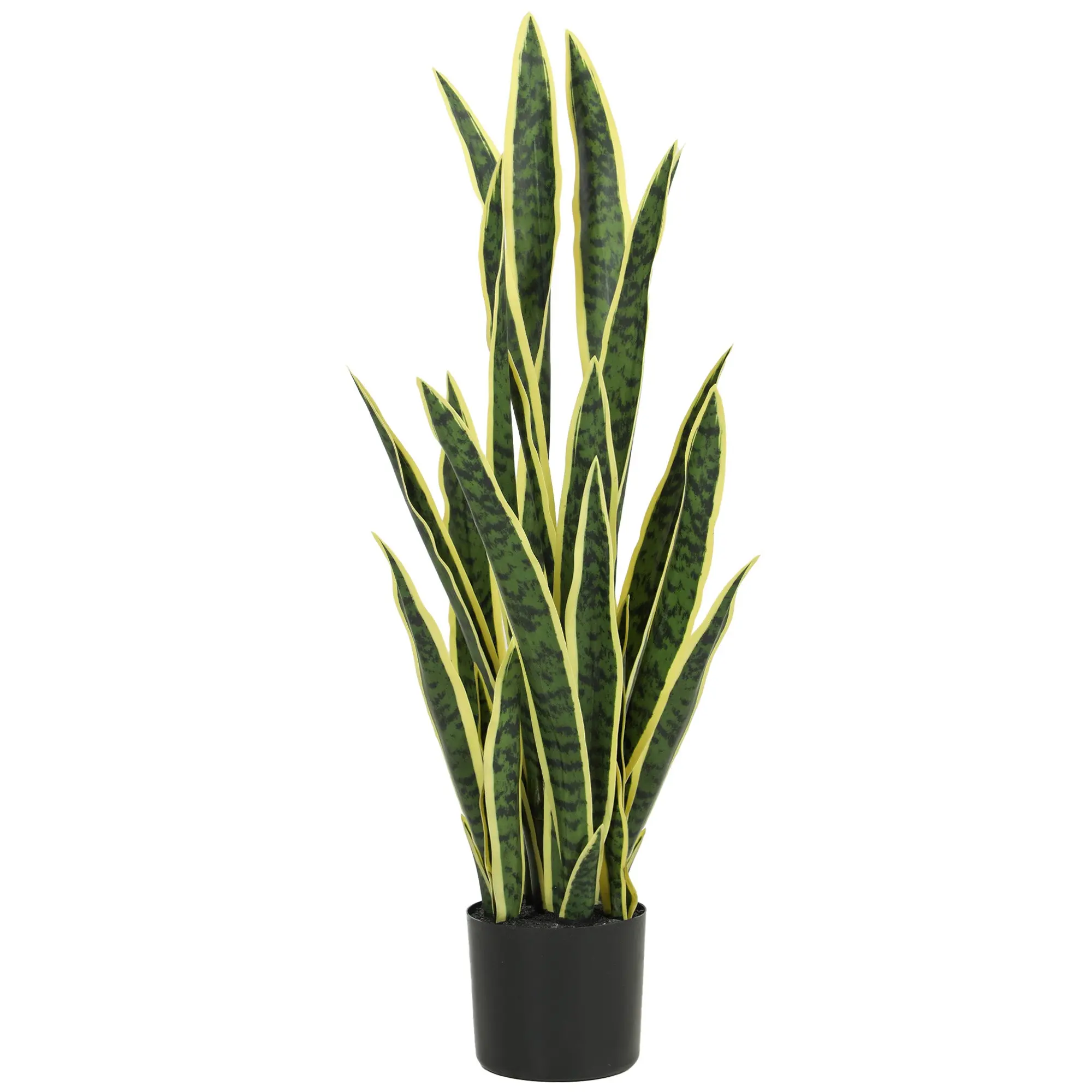Artificial Sansevieria in Pot, Indoor/Outdoor Fake Plant with 21 Bendable Leaves, Ø7.9 x 35.4 in (Ø20 x 90 cm)
