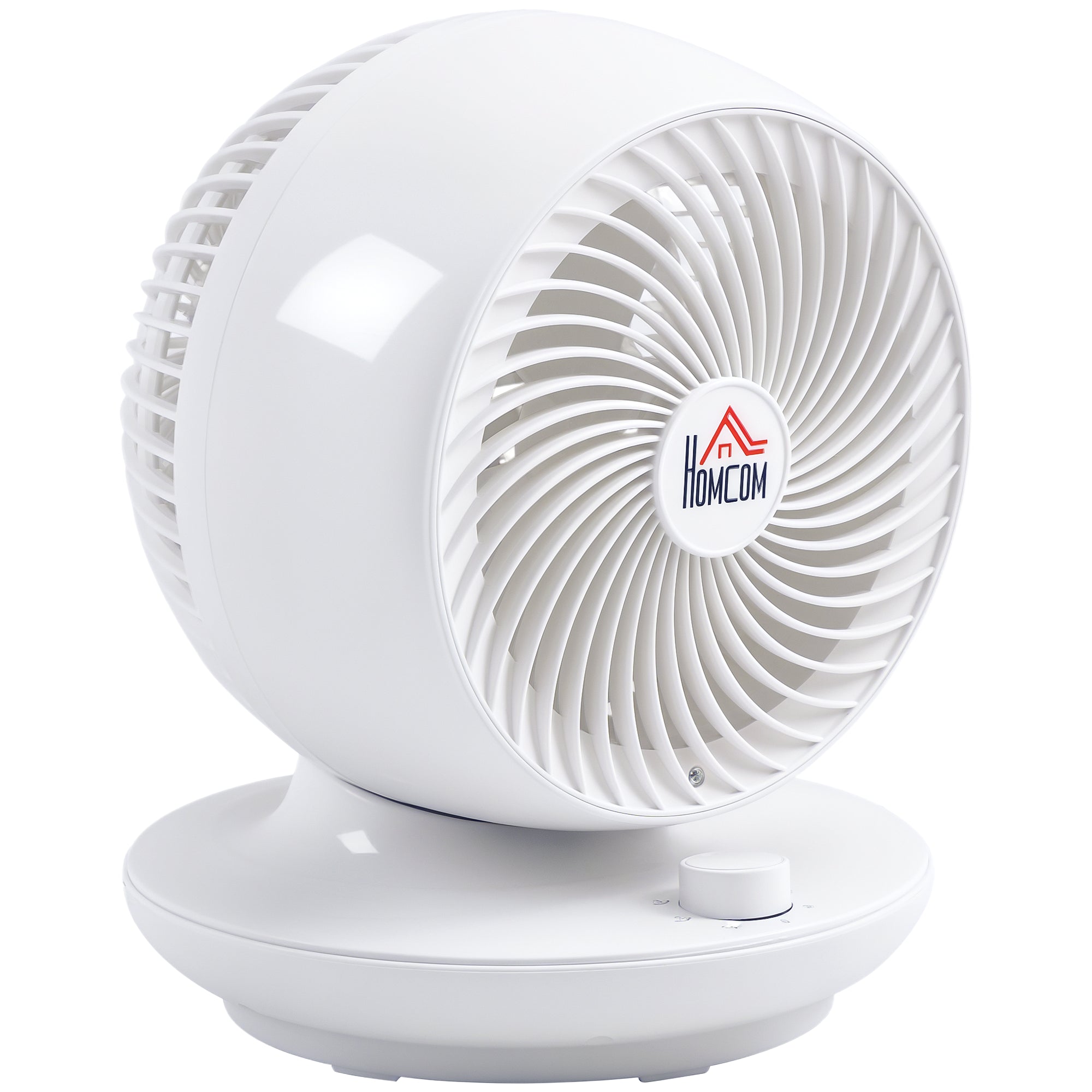 Mini Table Fan, Powerful Silent 45W Fan, 3 Speeds, 70° Multi-Directional Oscillation, 90° Tilt, Air Circulation Fan for Bedroom, Living Room, White
