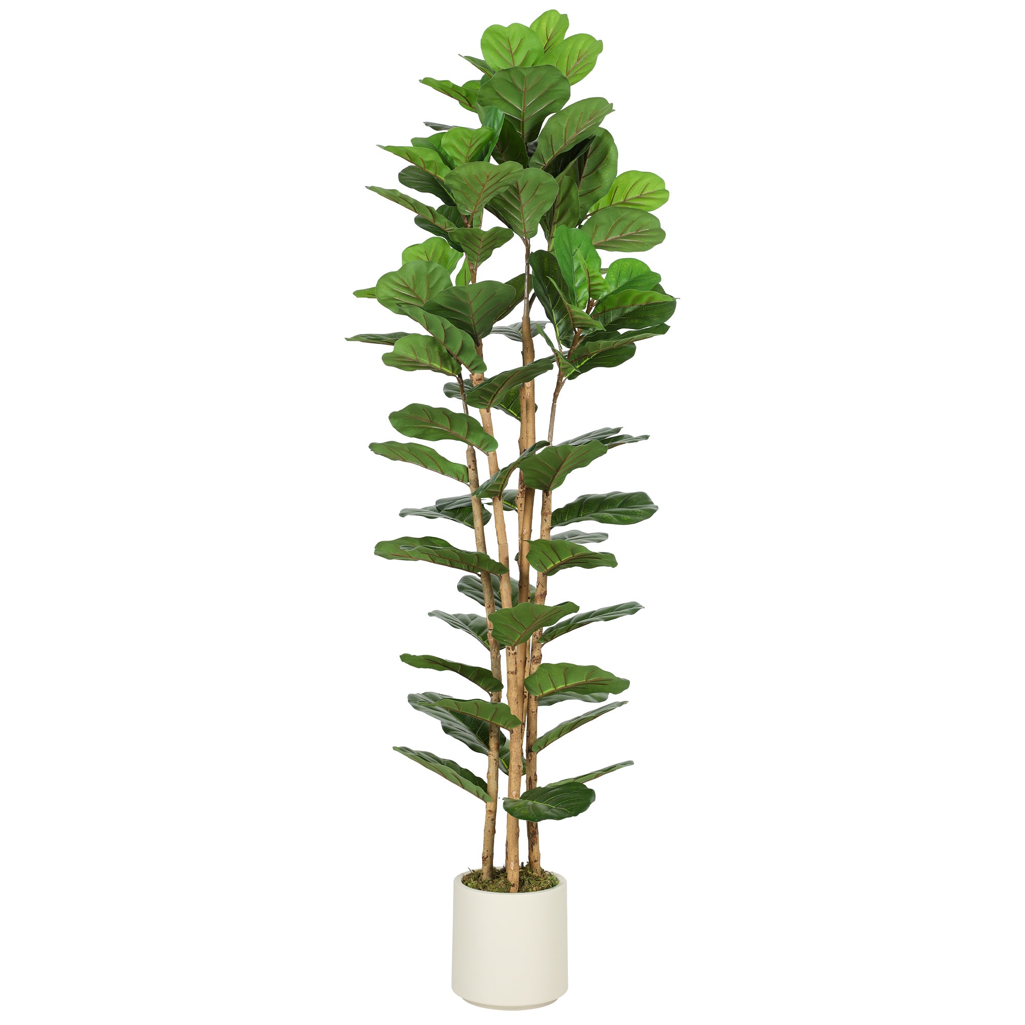 HOMCOM Изкуствен фикус (Ficus lyrata), 180 см, 91 листа, масивно стъбло, в саксия — реалистичен декоративен елемент за дом и офис