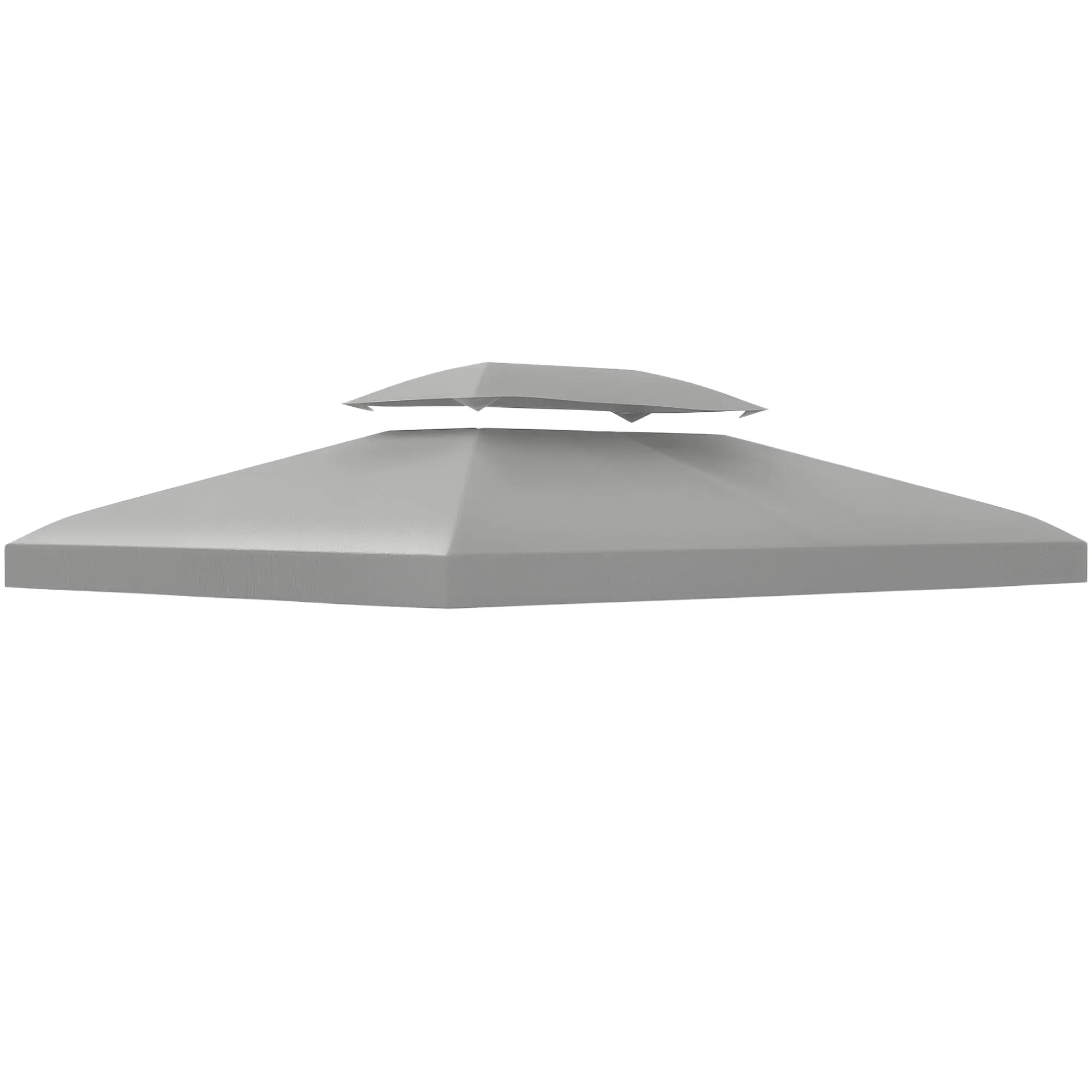 Replacement Roof for Metal Pavilion 3x4m Water-Resistant Pavilion Roof with Double Roof, Replacement Cover for Garden Pavilion Party Tent Gazebo Polyester Light Gray