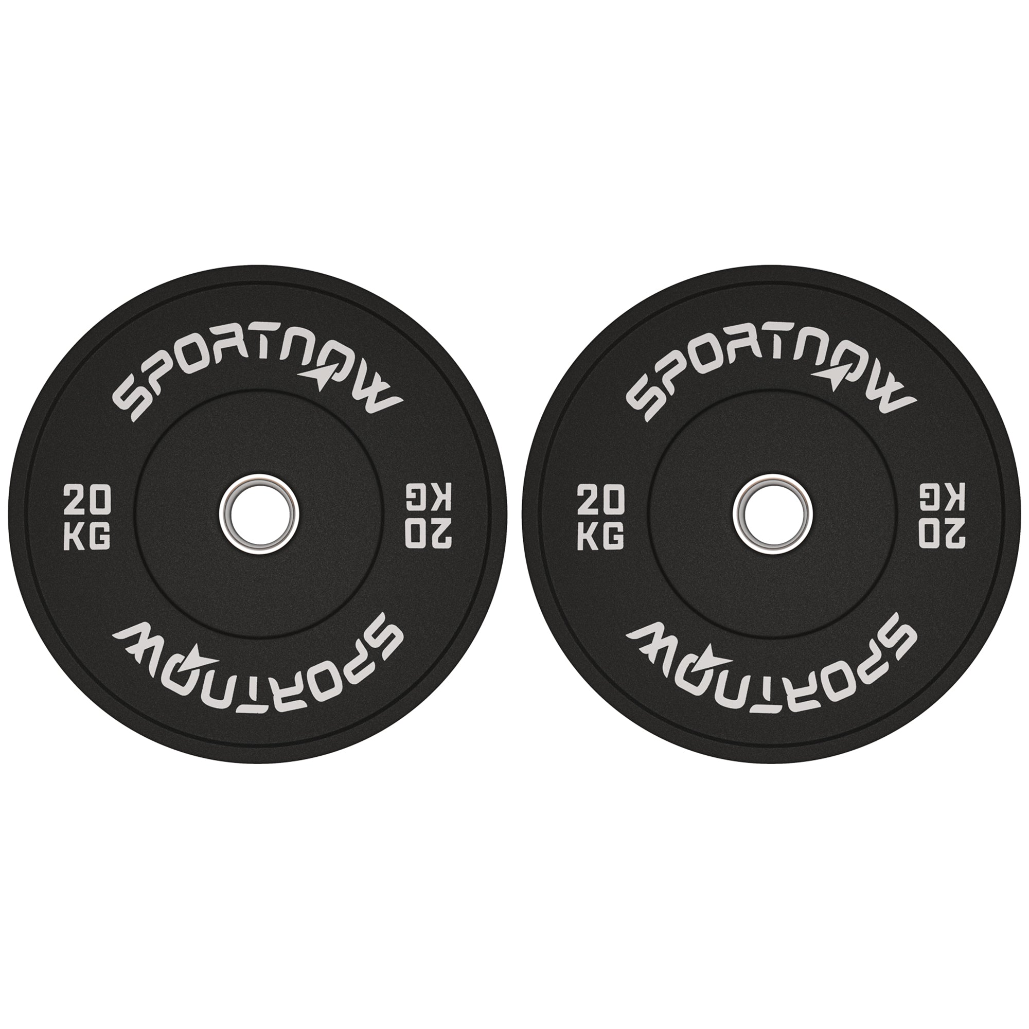 SPORTNOW 2-teiliges Hantelgewicht-Set, 2 x 20 kg Gewichte, Gewichtsscheiben-Set, Gewichtsscheiben für 5 cm Hantel, Ø 50 mm Bohrung, Schwarz