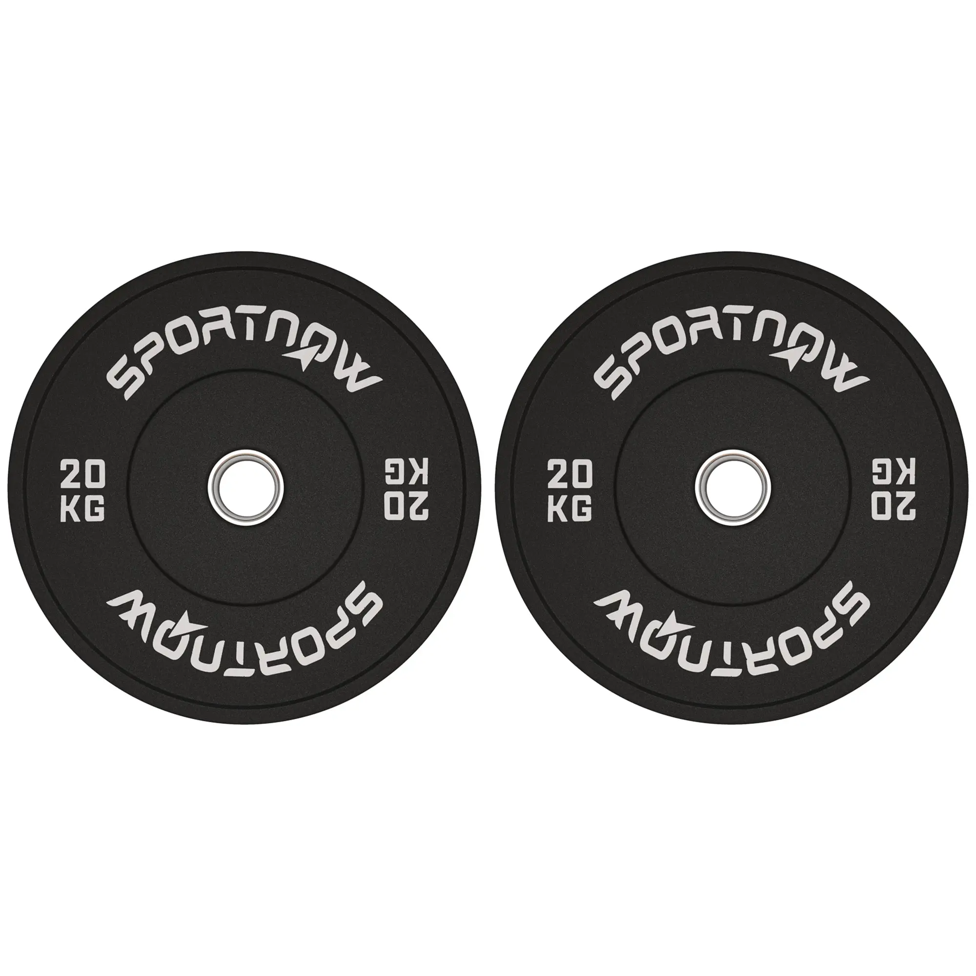 SPORTNOW 2-Piece Barbell Weights Set, 2 x 20kg Weights, Weight Plate Set, Weight Plates for 5 cm Barbell, ? 50 mm Bore, Black