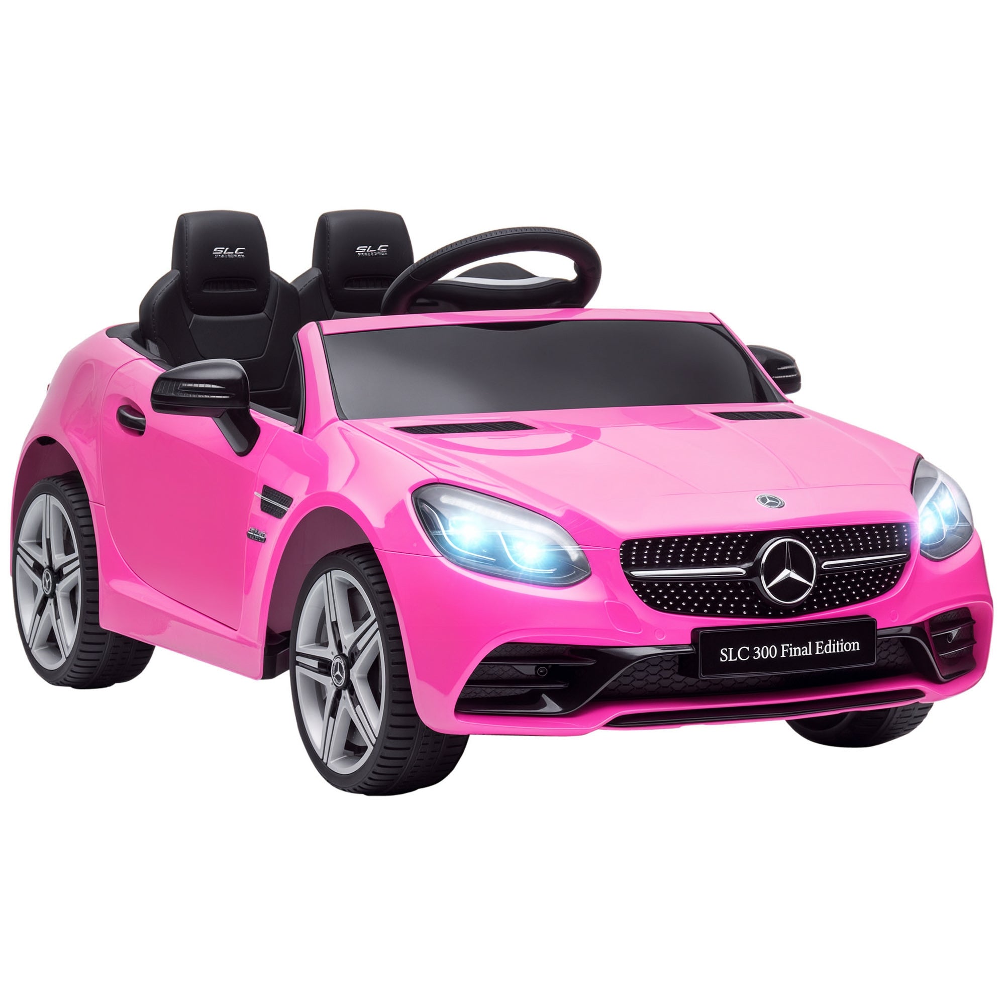 AIYAPLAY Ηλεκτρικό Αυτοκίνητο για Παιδιά 3+ Χρόνια Mercedes SLC 300 12V με Τηλεχειριστήριο LED Φώτα Κέρας Μουσική Ροζ