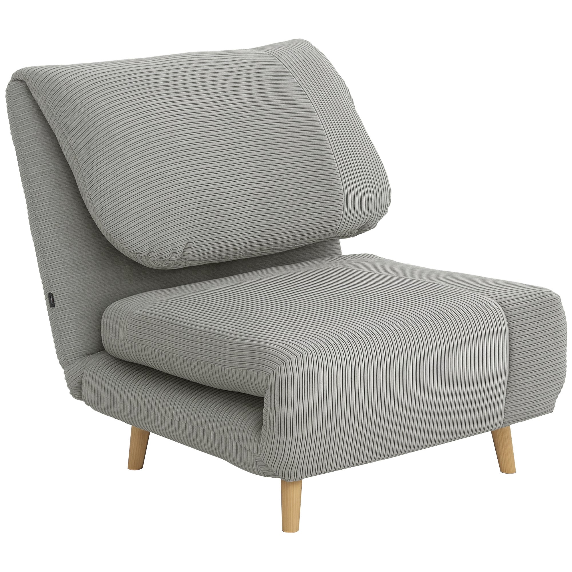 2-in-1 Sleeper Sofa Sleeper Chair Adjustable Folding Mattress Guest Bed in Corduroy Look, for Bedroom, Living Room Gray 82 x 89 x 83 cm