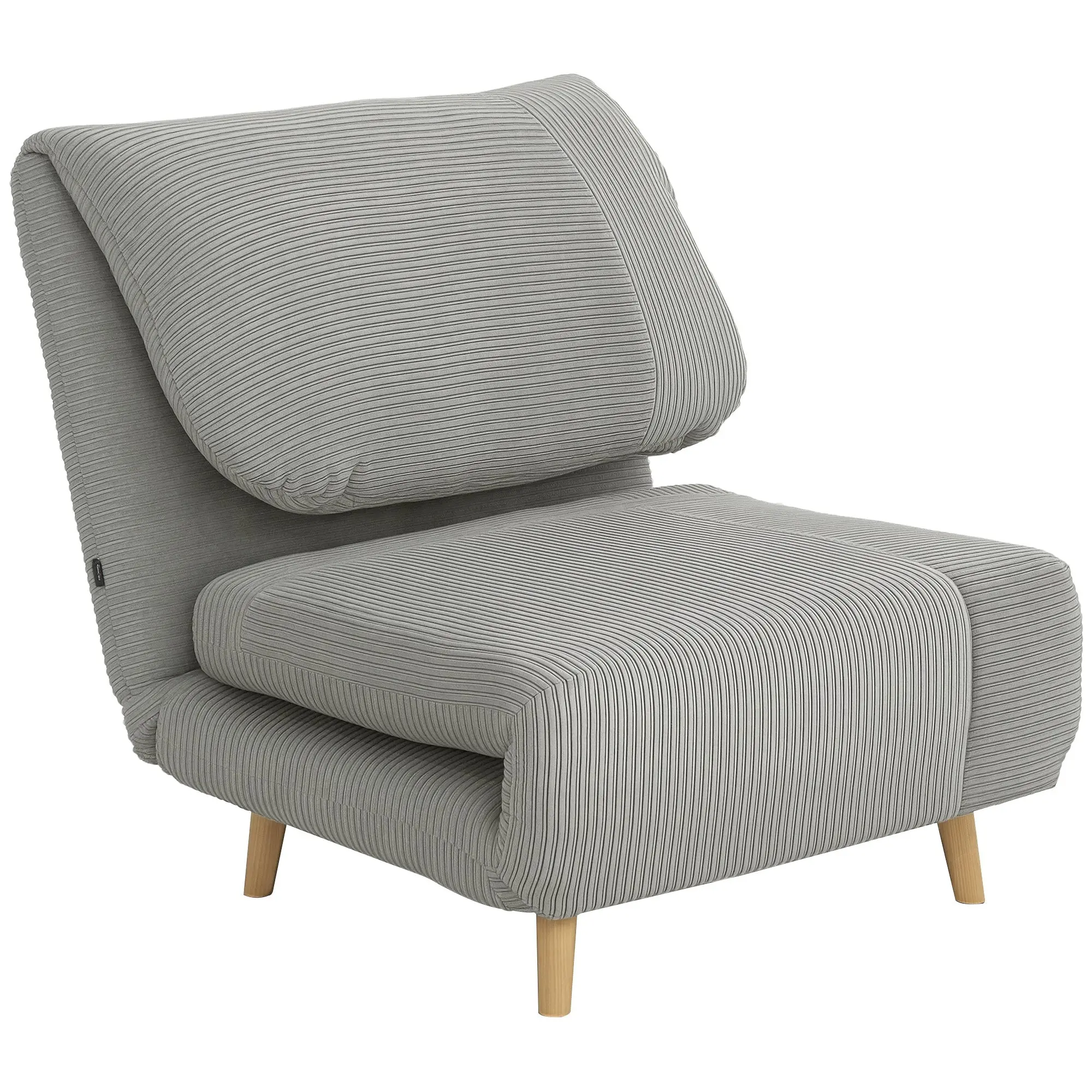 2-in-1 Sleeper Sofa Sleeper Chair Adjustable Folding Mattress Guest Bed in Corduroy Look, for Bedroom, Living Room Gray 82 x 89 x 83 cm