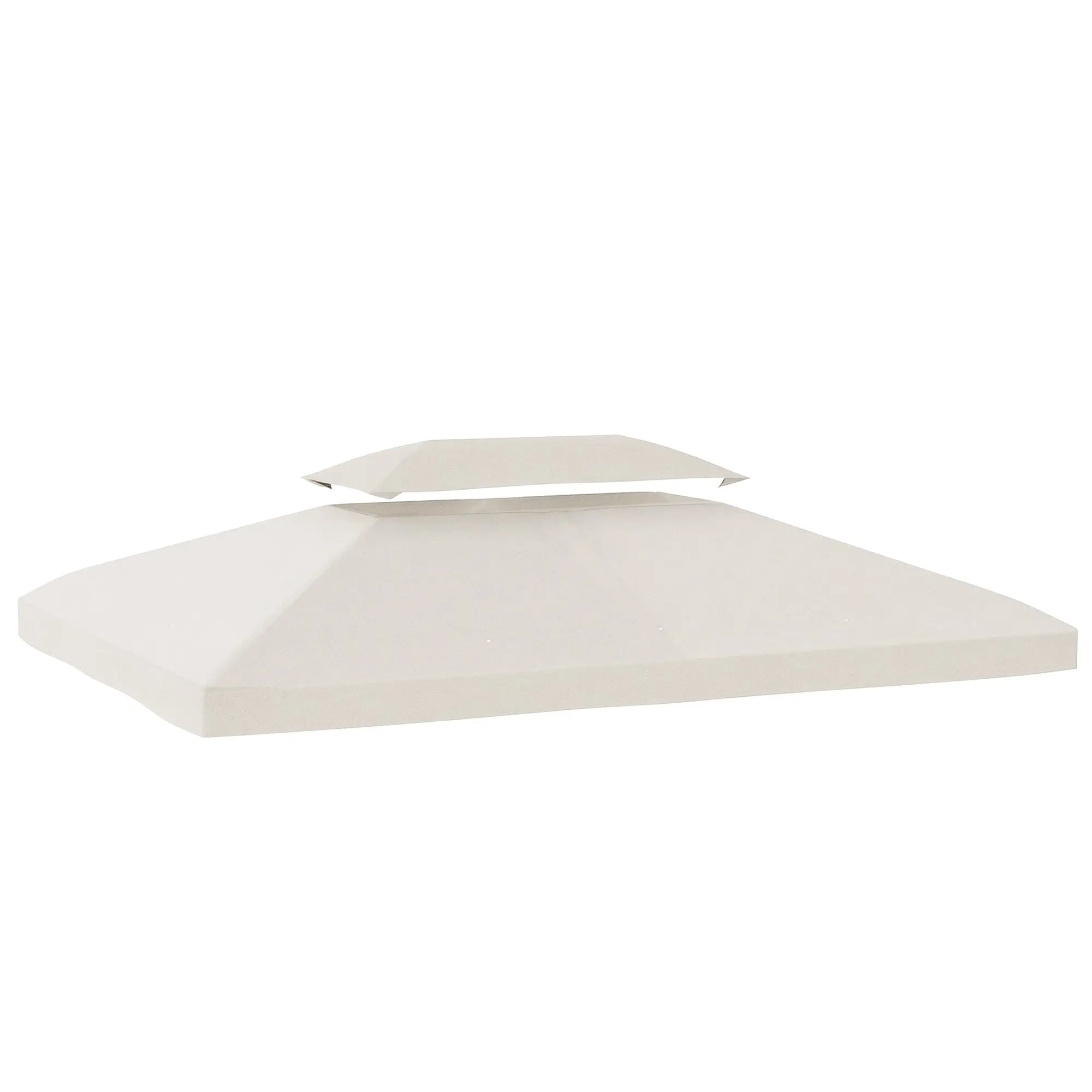 Replacement Gazebo Canopy 400 x 300 cm (13.1 x 9.8 ft) — Double-Layer Ventilated Roof, 10 Drain Holes, UV-Resistant — Cream (Canopy Only)