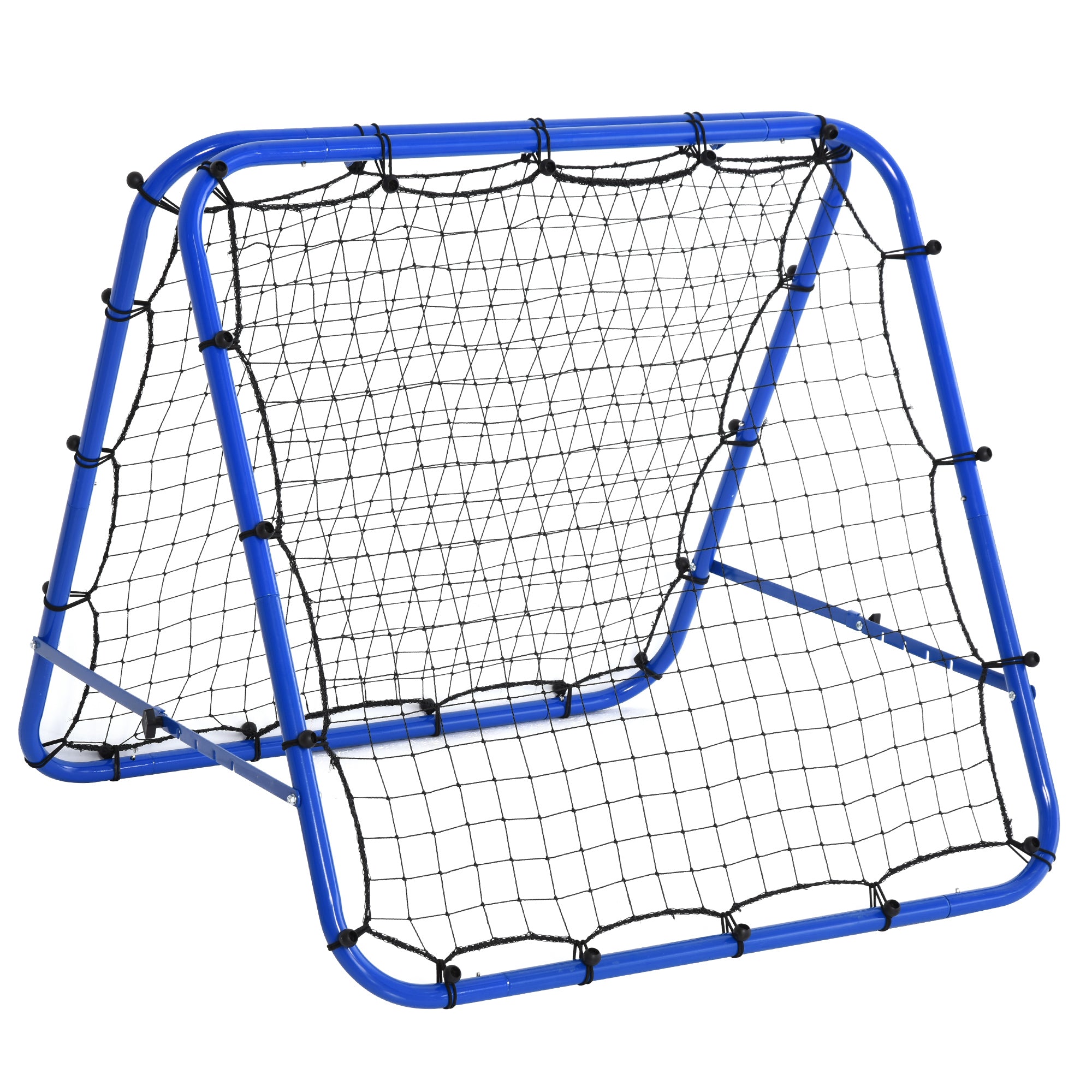 HOMCOM Fußball-Rebounder, verstellbare Rückprallwand mit 5 Winkelpositionen und Rebound-Netz, 100 x 95 cm Tor für Jugendliche, Rückprallwand für Handballtraining, Blau