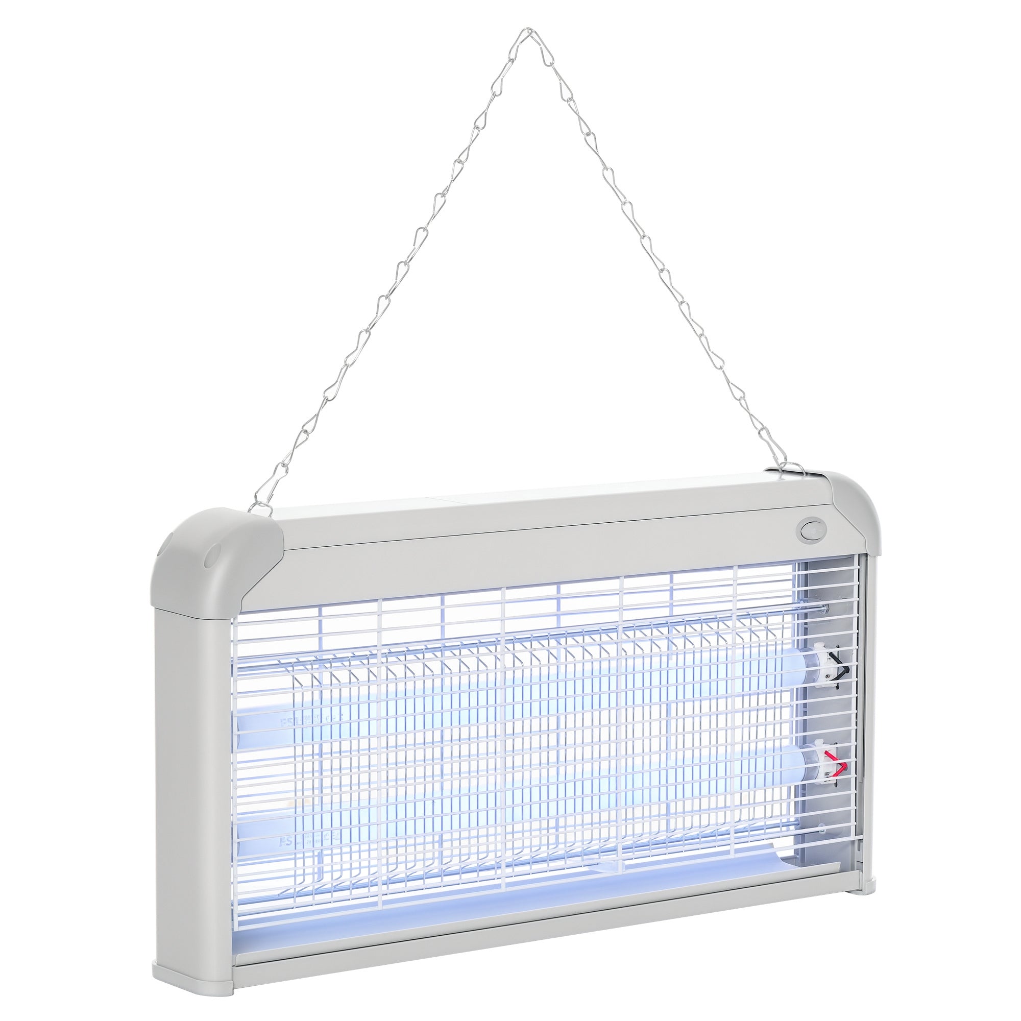 Outsunny Elektrische Anti-Mückenlampe 30W Elektrischer Fliegenkiller Innen mit UV-Licht-Effekt 60 m² für Garten Terrasse Patio 48,5x8,5x26,5 cm Grau