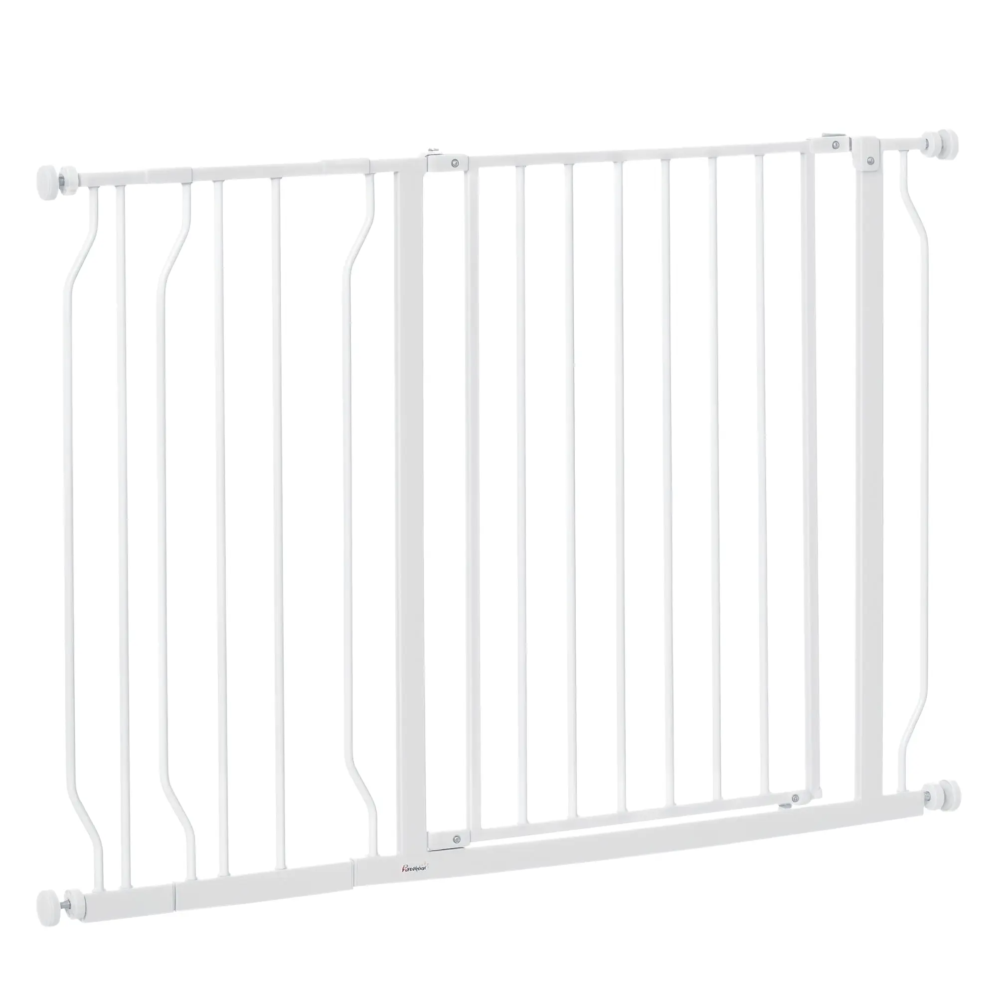 Door Guard Stair Guard with 10/20 cm Extension Door Gate without Drilling Stair Gate for Widths 75-115 cm Swivelable on Both Sides Steel White