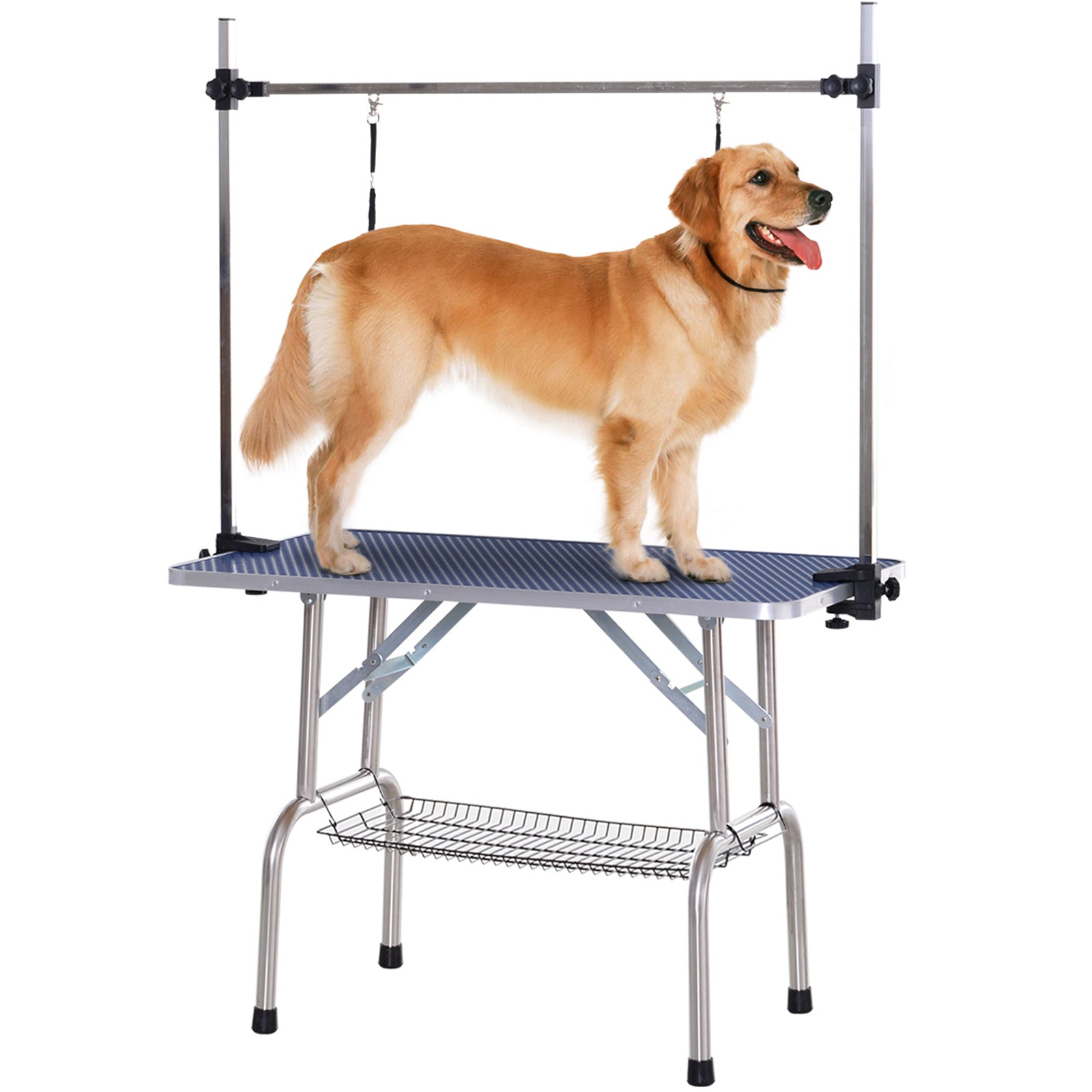 PawHut Hundepflege-Tisch mit Unterregal - Hundepflege-Tisch für Hunde und Katzen bis 100 kg