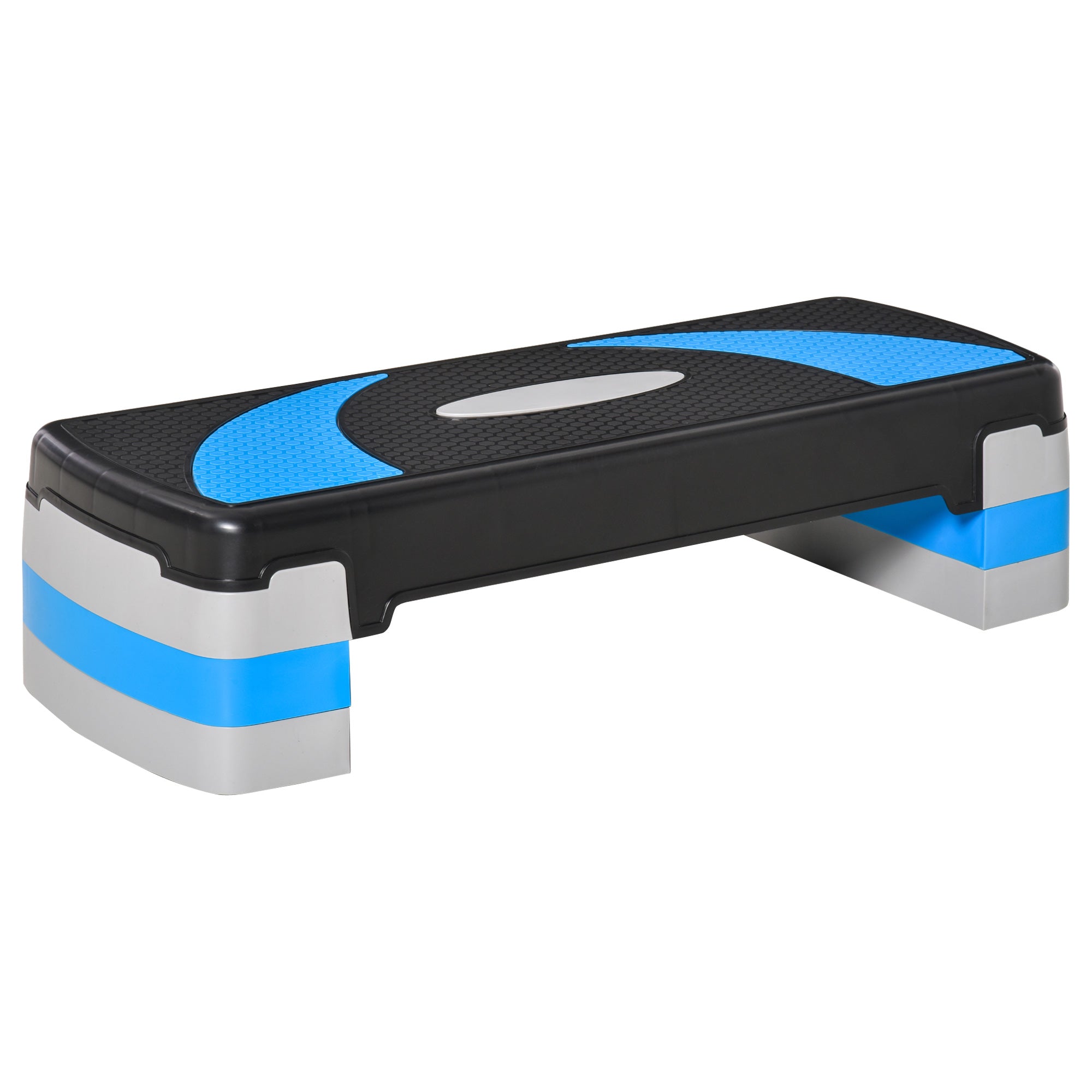 HOMCOM Podešivi Fitness Stepper s 3 Razine (10/15/20 cm) Protivklizna Klupa za Korak Kapacitet do 150 kg za Kućnu Teretanu Plava
