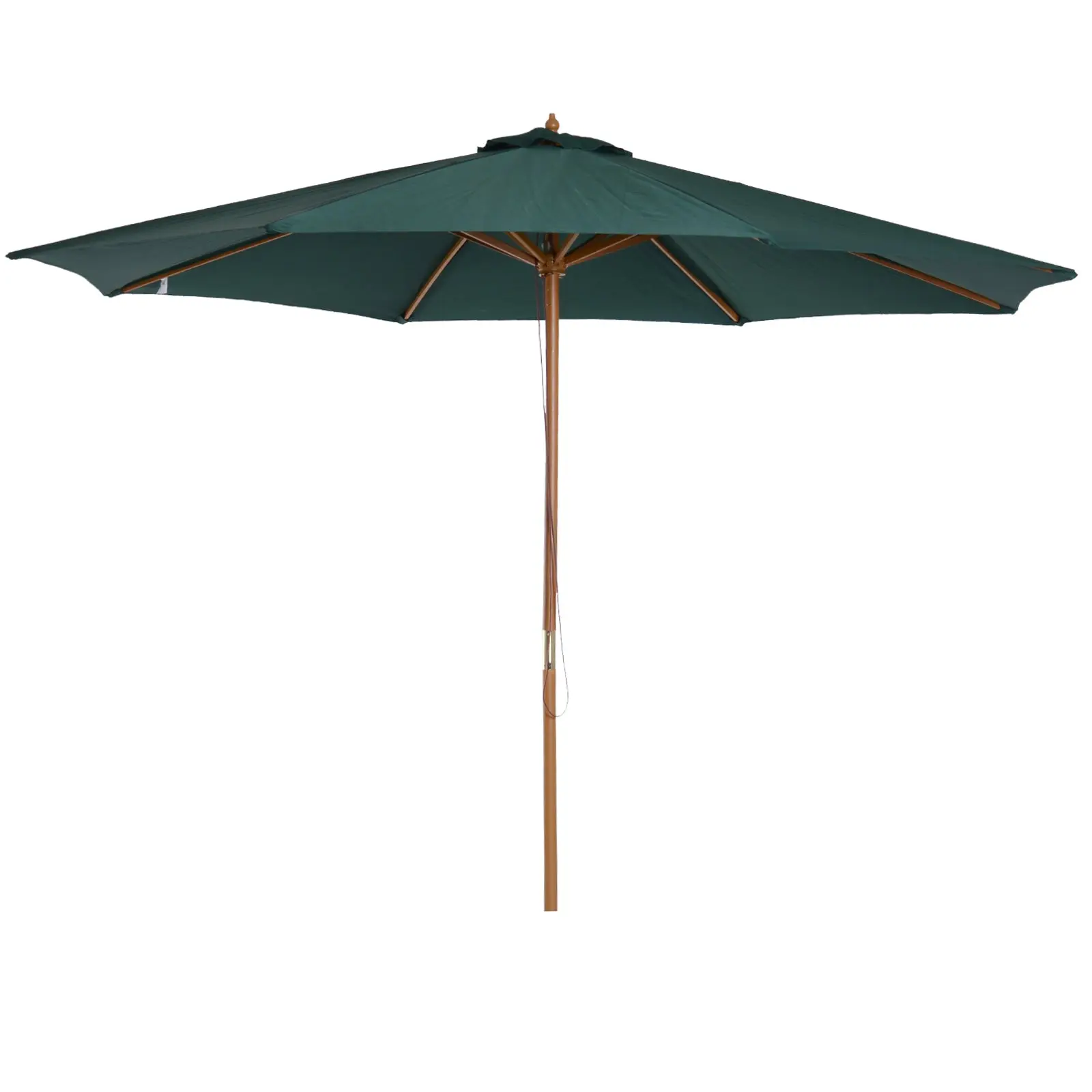 Umbrella ?300x250 cm Parasol with Wooden Pole and Pulley System of 8 Ribs with Fixing for Garden Patio Terrace Green