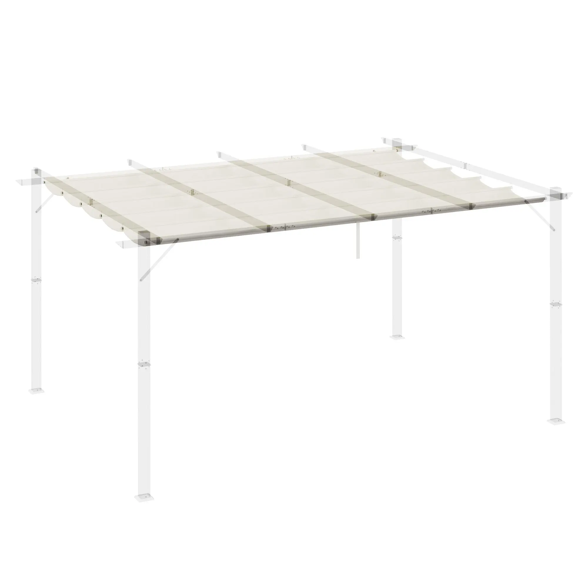 Replacement Canopy for Pergola Sun Shade Sail 4 x 3 m - Cream