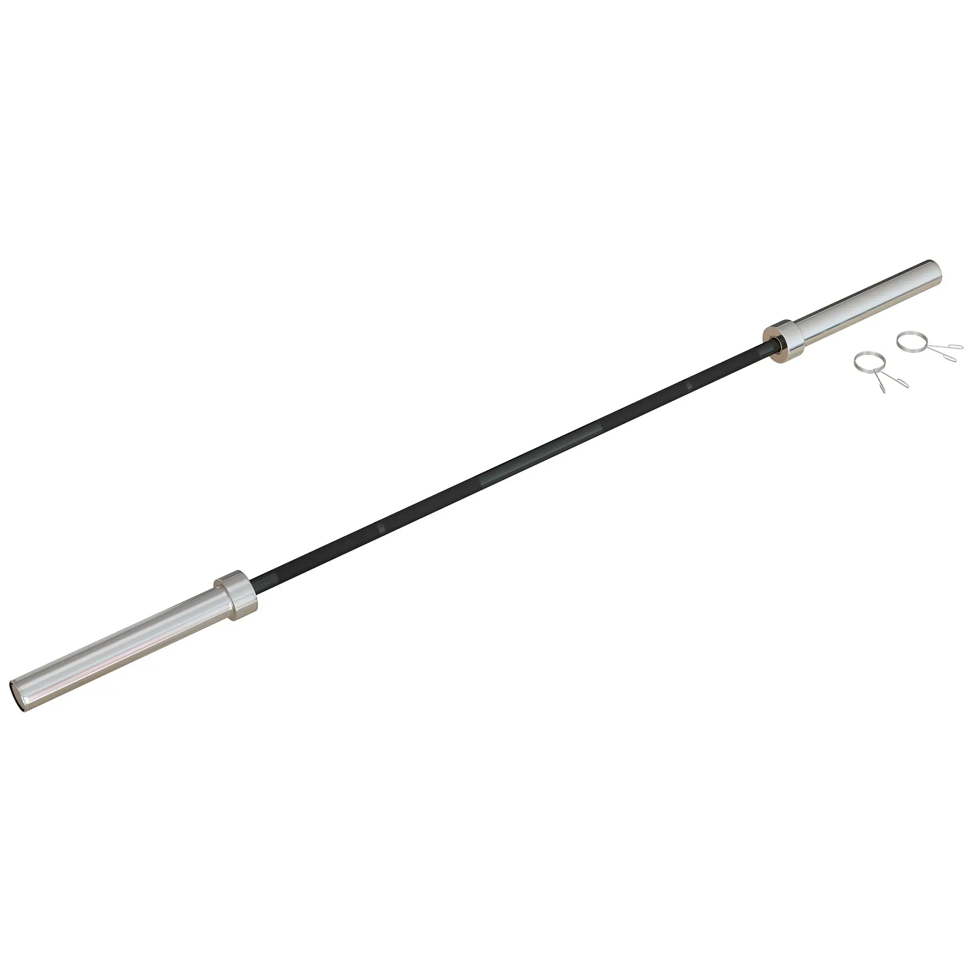 SPORTNOW 180 cm Steel Weight Bar ?50 mm 15 kg with 2 Collars Load 200 kg Olympic Bar for ?5 cm Discs Gym Home Training Black