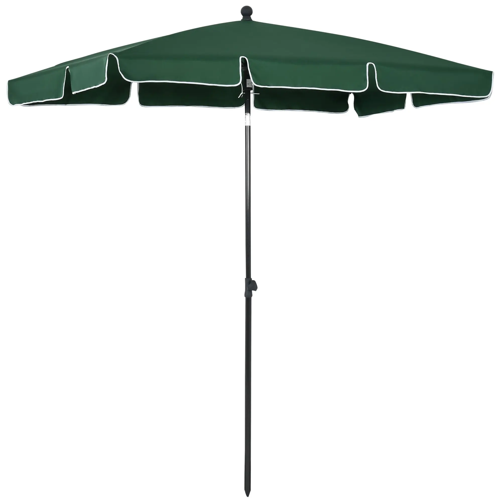 Aluminum Garden Umbrella 198x130x245 cm Rectangular Garden Parasol with Tilt Function for Terrace Patio Outdoor Green