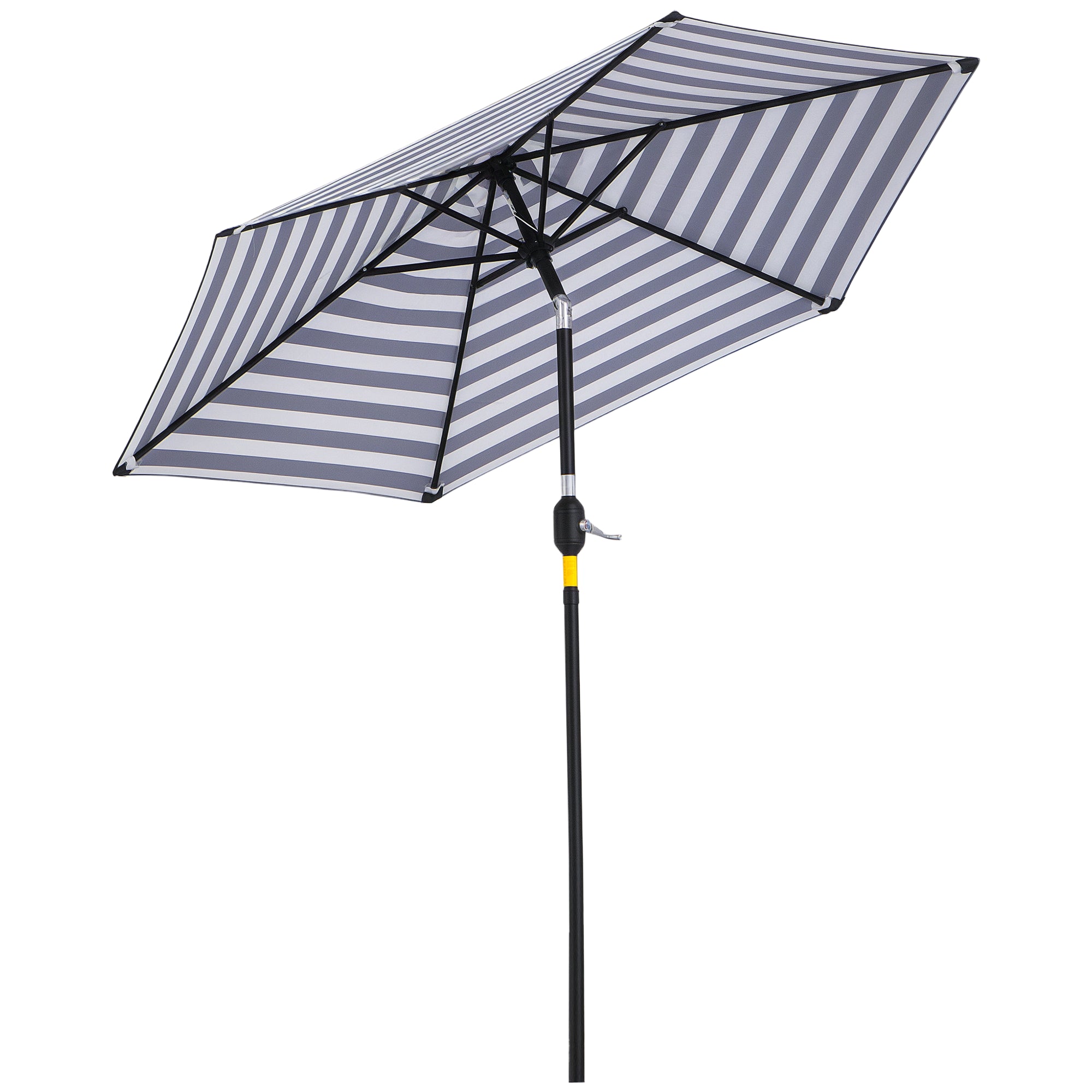 Parasol Garden Umbrella Terrace Umbrella Frame Steel Outdoor Blue Stripe ?230 x 216 cm