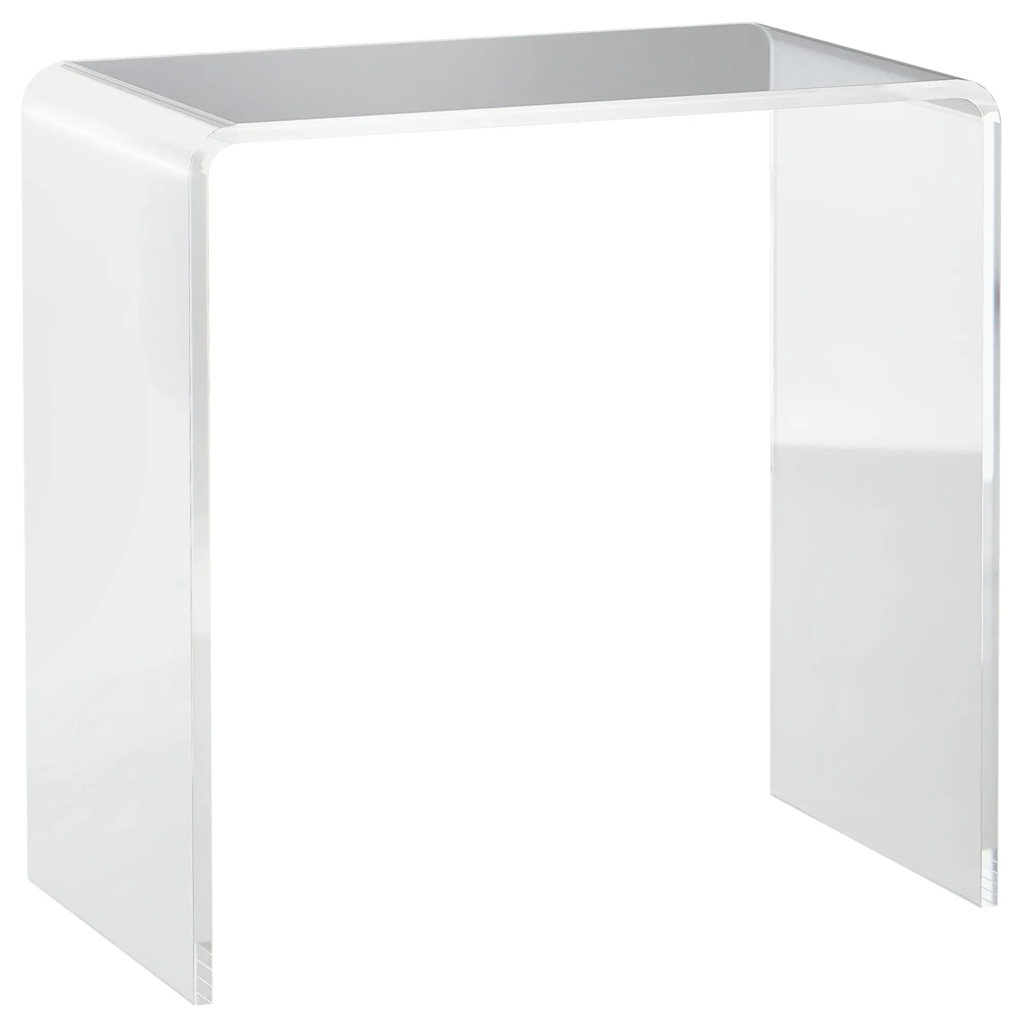 U-Shaped Acrylic Coffee Table, Modern Table with Smooth Edges and Rounded Corners, 53.5x30.5x53.5 cm, Transparent