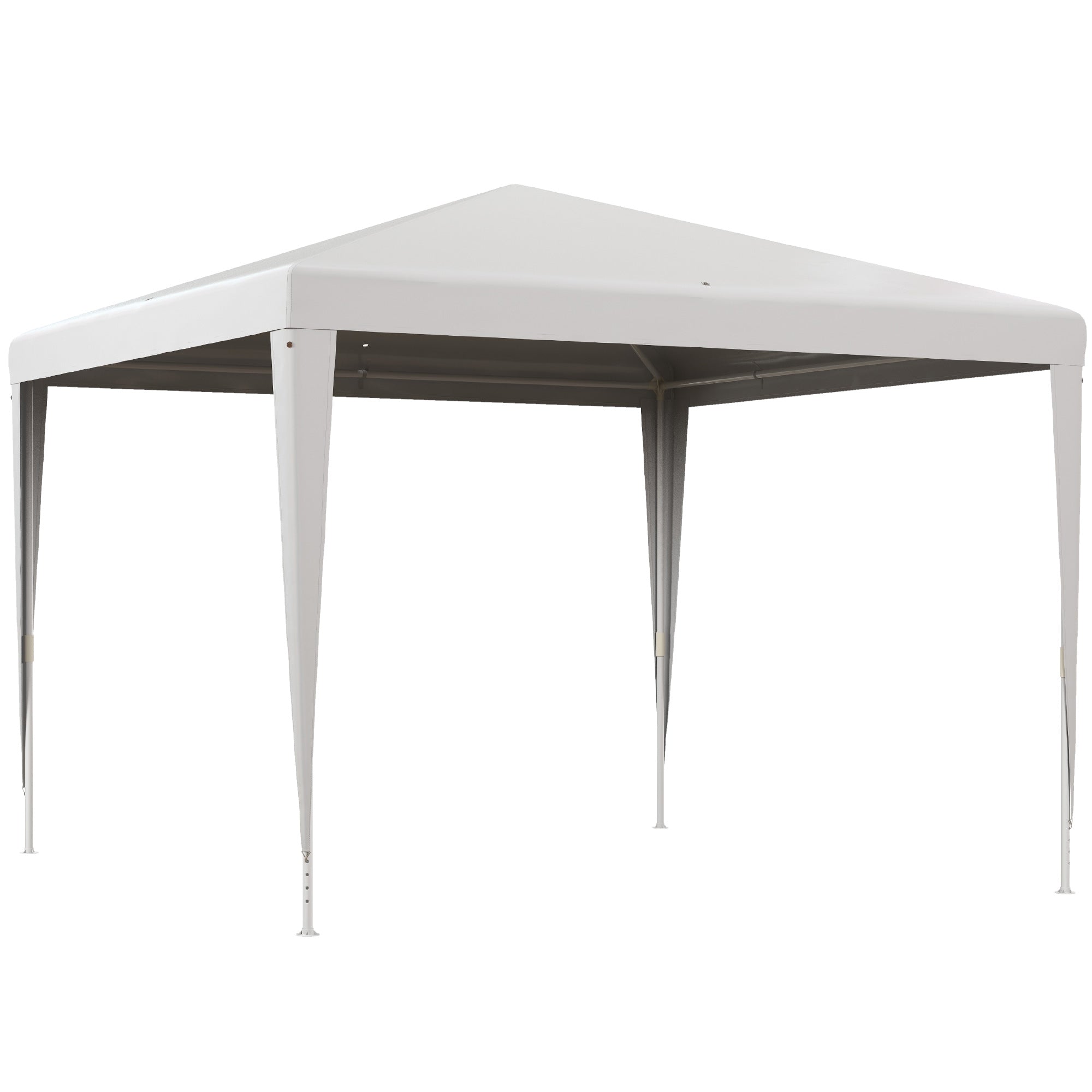 Outsunny 3x3m Aftagelig Højbed Pavilion med 4 Drænhuller og Anti-UV Stålramme Markise til Terasse Udendørs Patio Camping Hvid