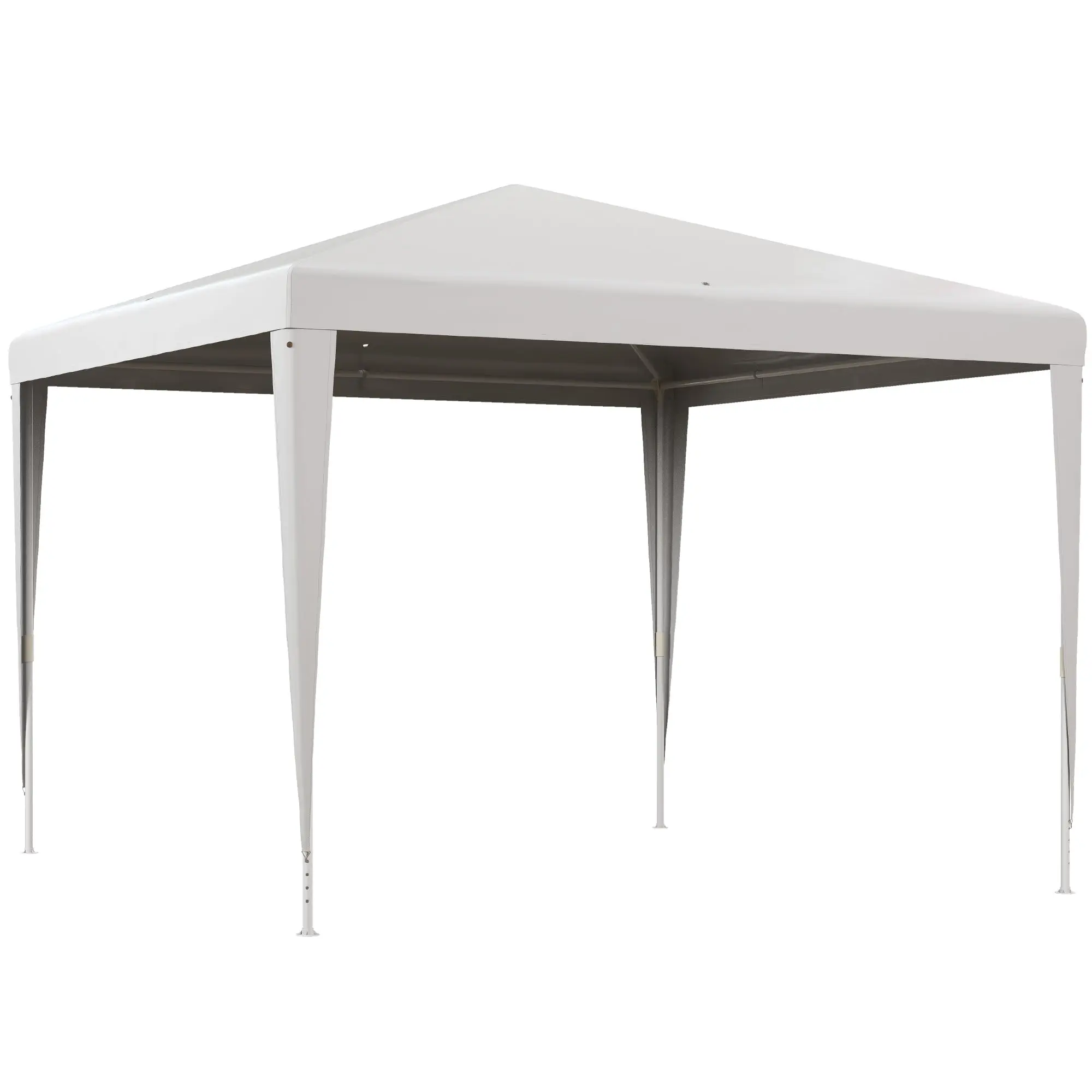 3x3m Detachable Gazebo Garden Pavilion with 4 Drainage Holes and Anti-UV Steel Frame Canopy for Terrace Outdoor Patio Camping White
