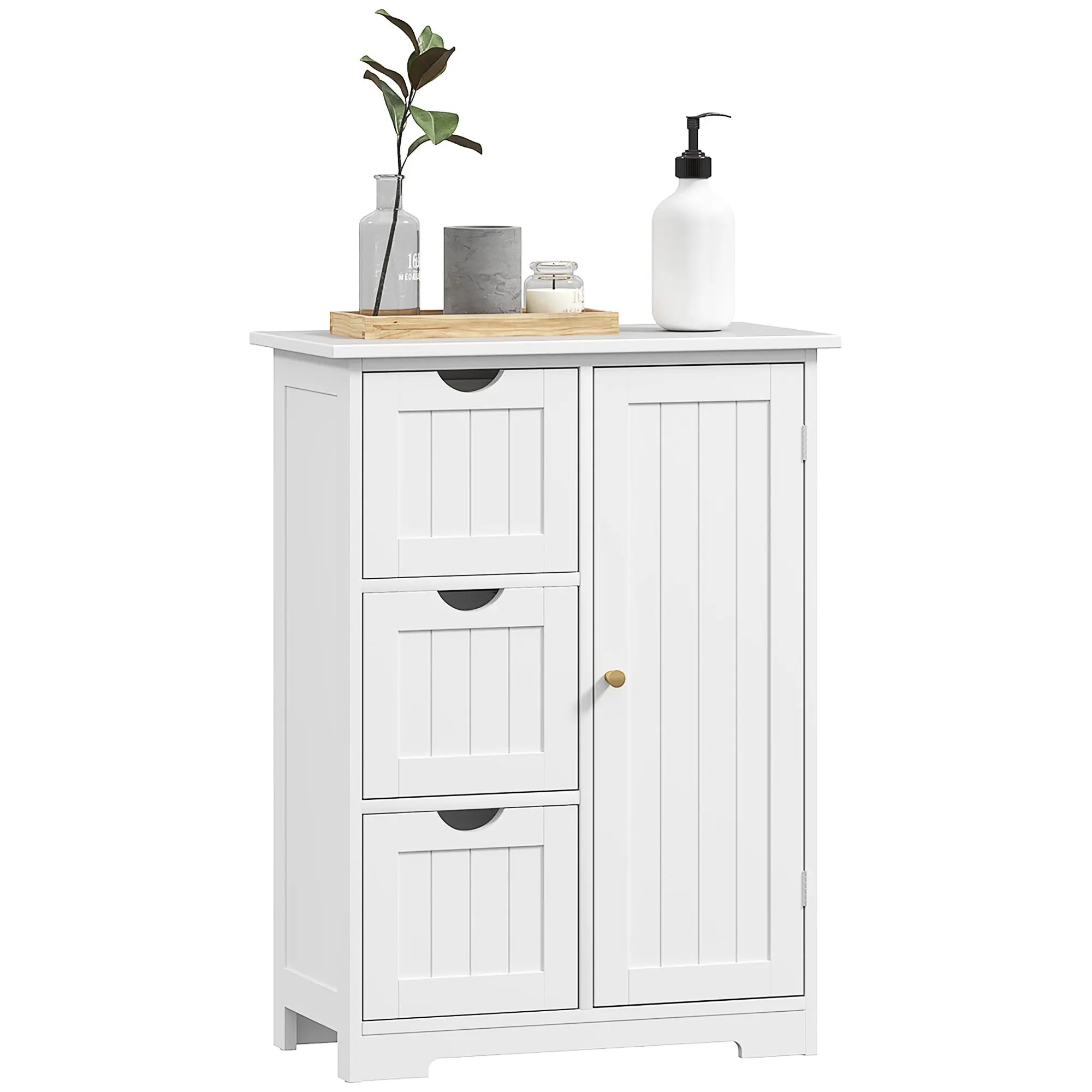 Bathroom Cabinet Narrow Bathroom Cabinet with Drawer, Adjustable Shelves, and Cabinet, Toilet Cabinet Side Cabinet Niche Cabinet for Bathroom, Small Spaces, 60 x 30 x 80 cm White