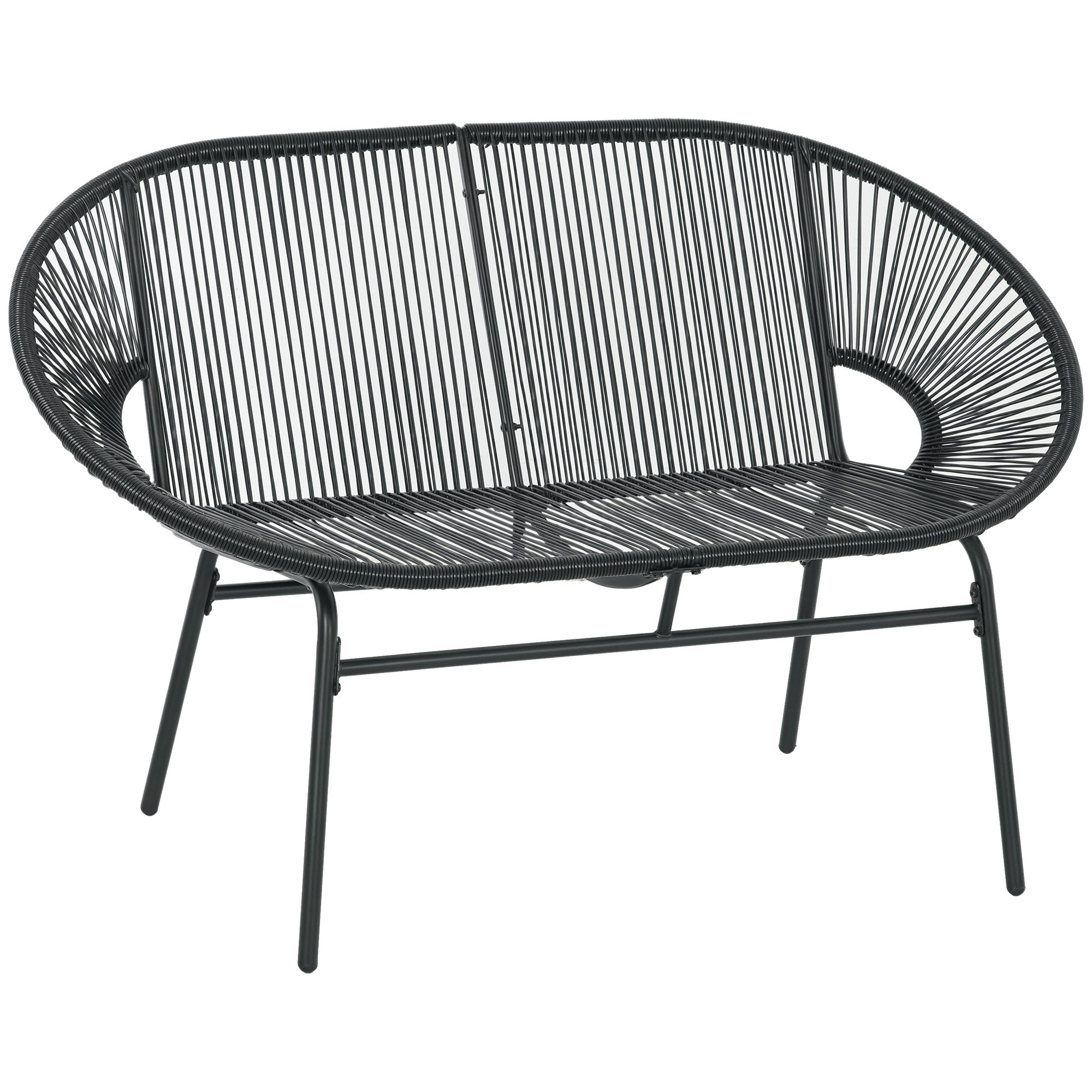 Rattan Armchair, Outdoor Chair made of Polyrattan, Weatherproof Garden Chair up to 260kg load capacity, Garden Chairs for Garden Balcony, Porch, Patio, Black